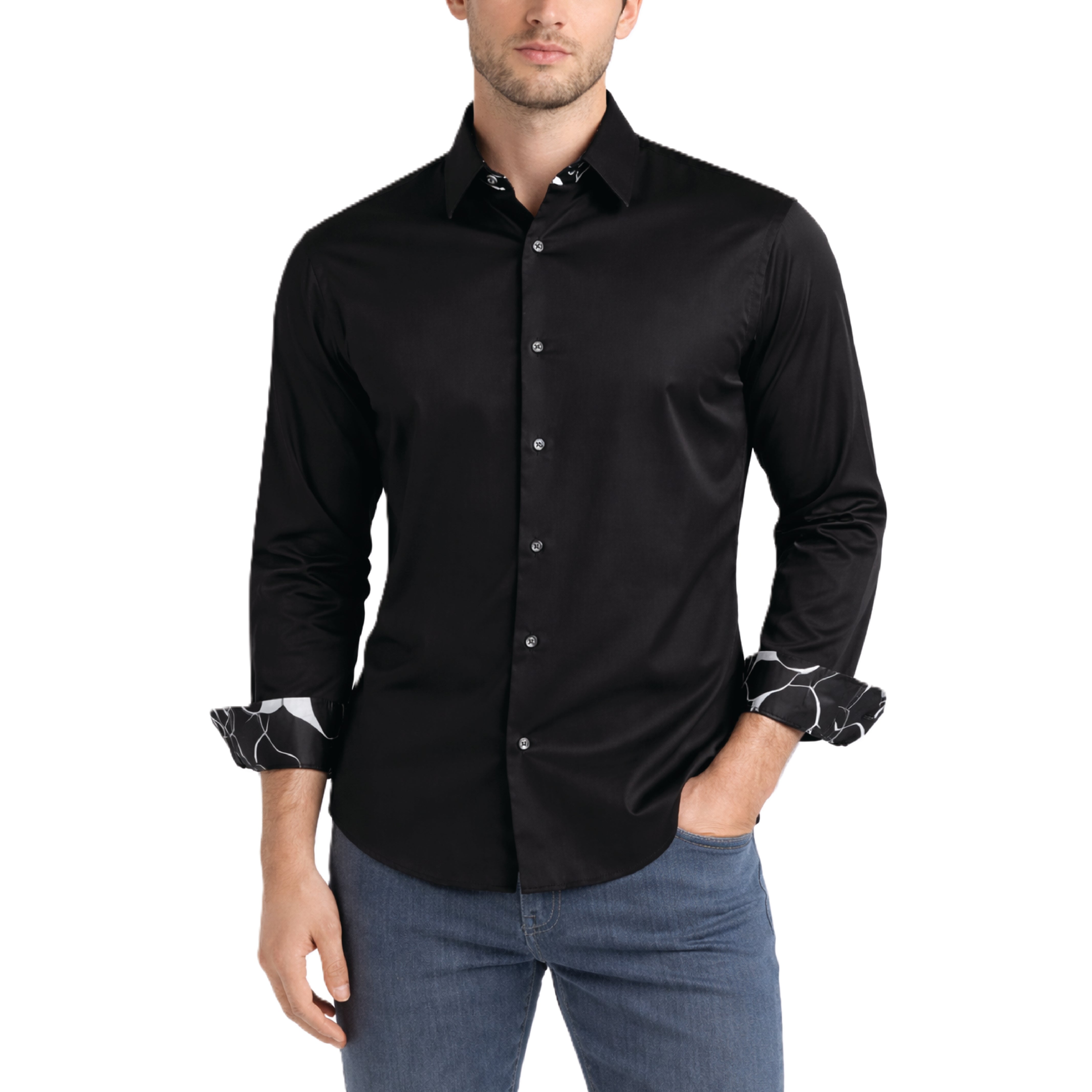 Sinai Collection Luxe Cotton Swirl Black Dress Shirt – SIRAGUSA