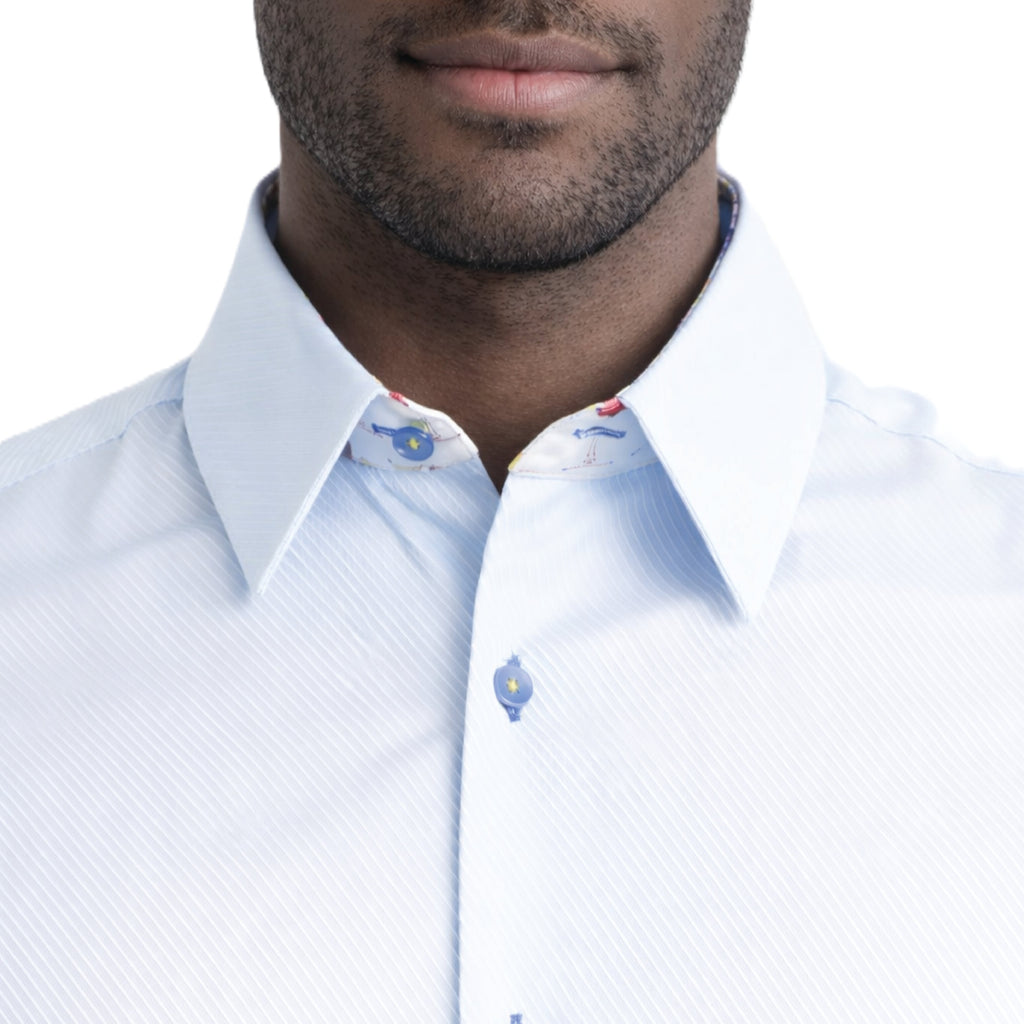 Sinai Collection Luxe Cotton Cocktail Blue Dress Shirt