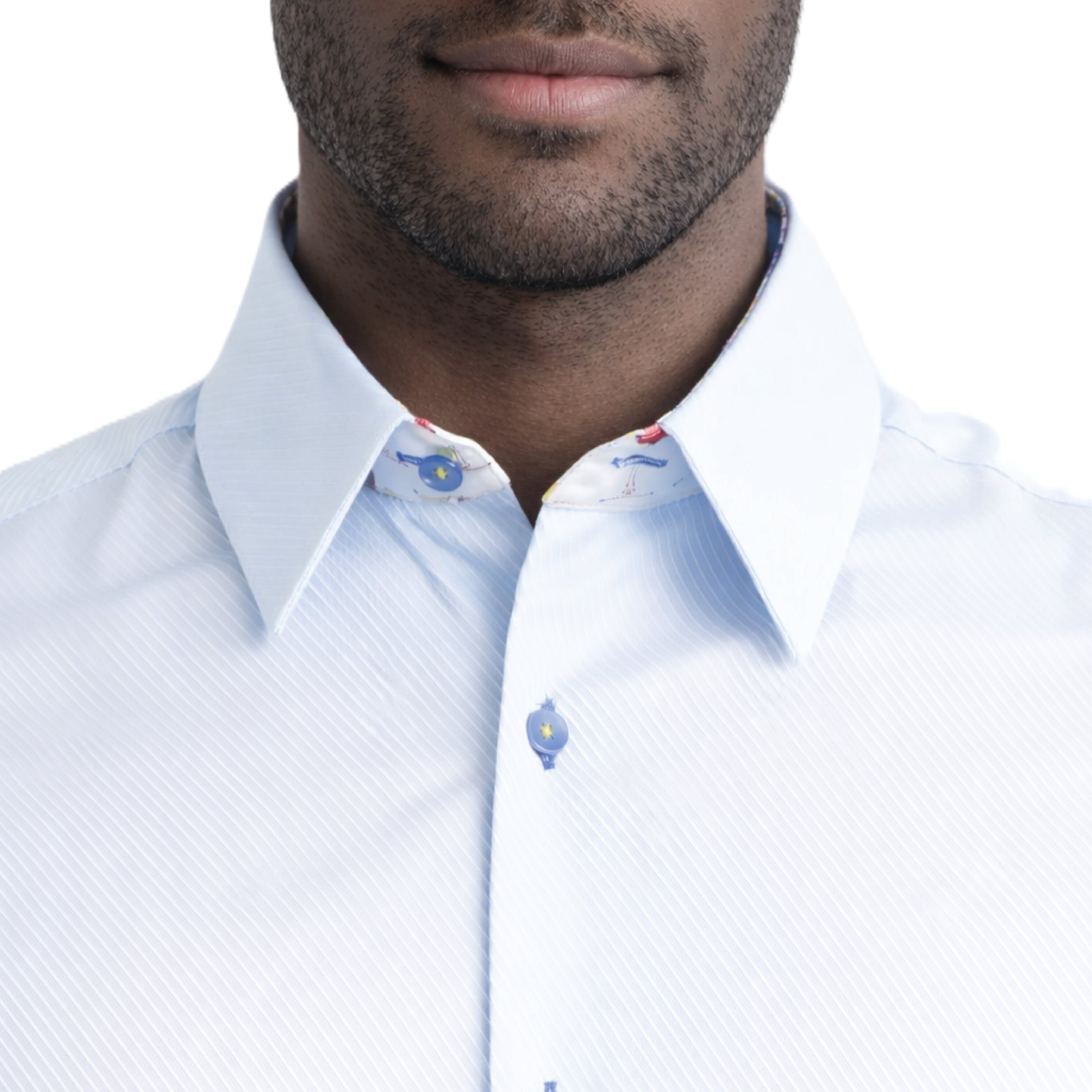 Sinai Collection Luxe Cotton Cocktail Blue Dress Shirt