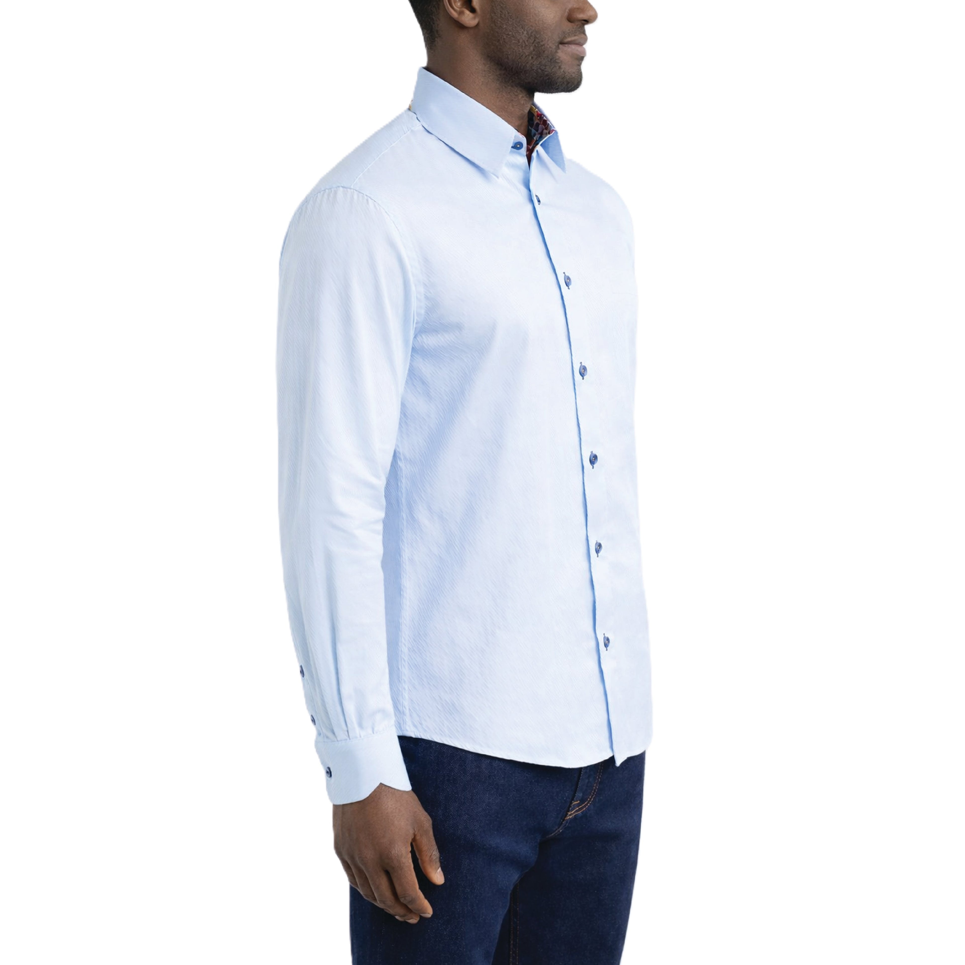Sinai Collection Luxe Cotton Cocktail Blue Dress Shirt
