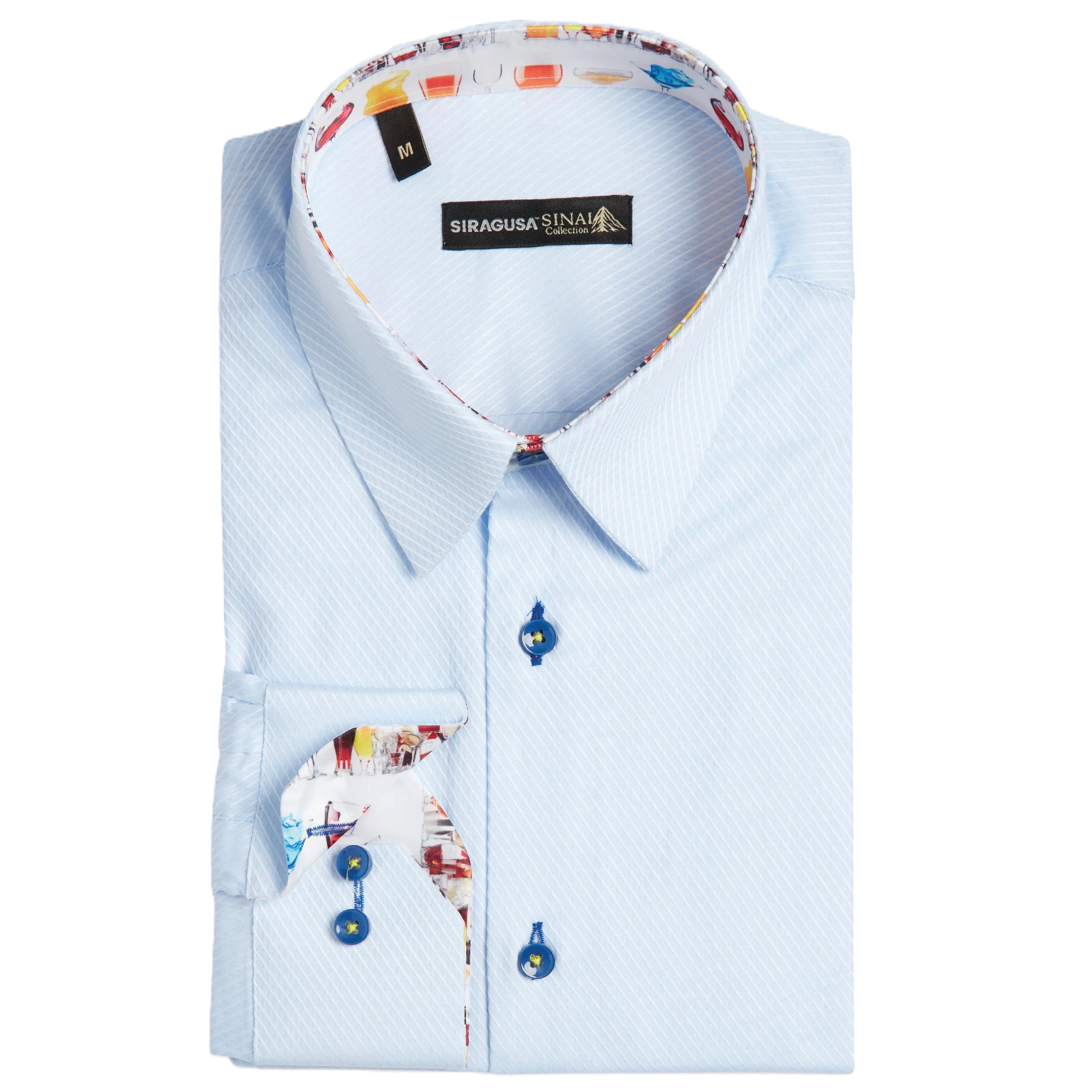 Sinai Collection Luxe Cotton Cocktail Blue Dress Shirt