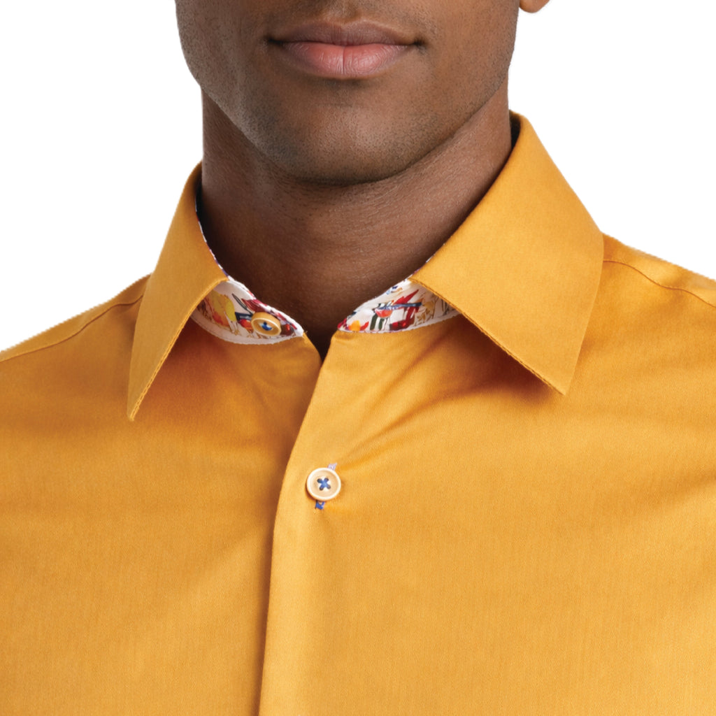 Sinai Collection Luxe Cotton Cocktail Mustard Dress Shirt