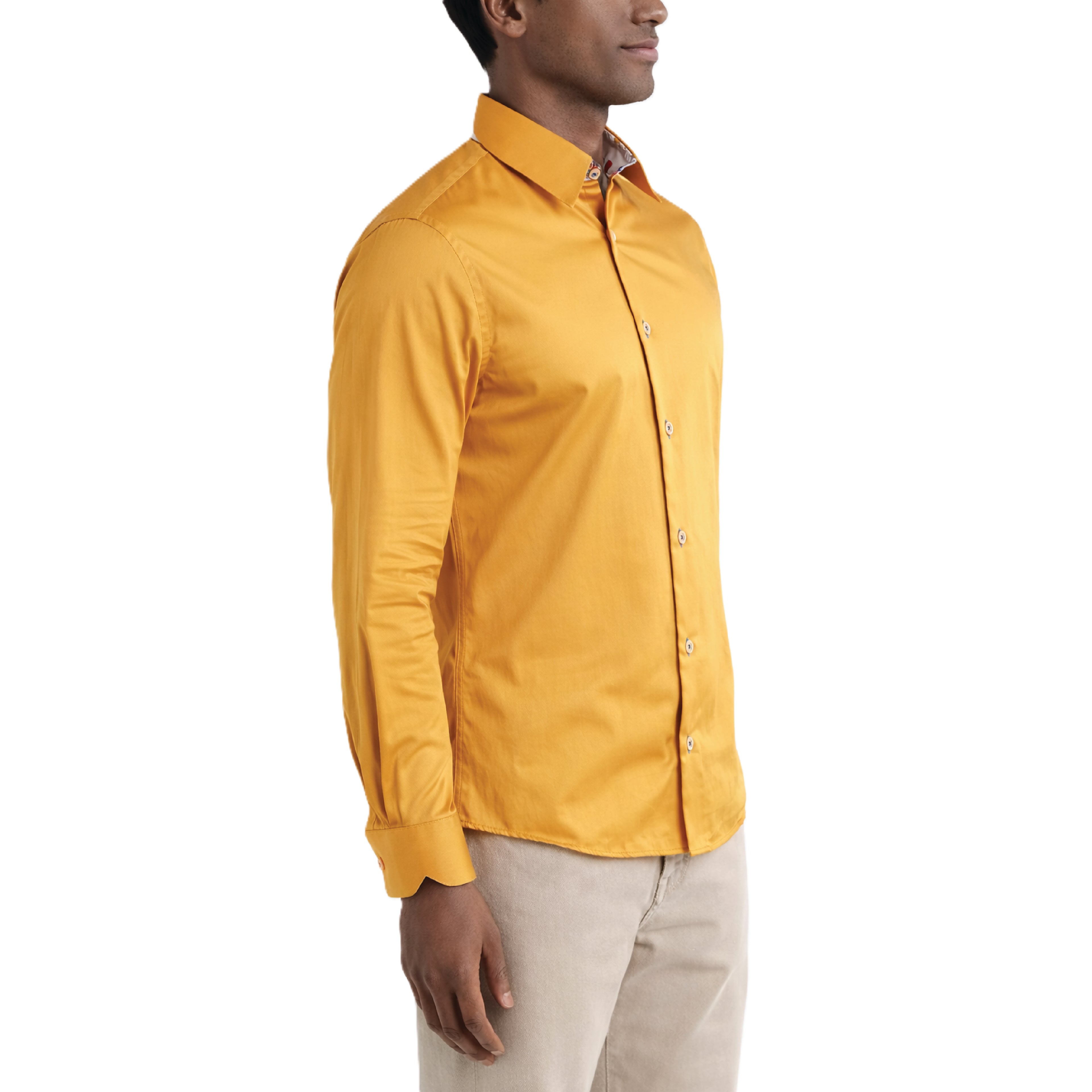 Sinai Collection Luxe Cotton Cocktail Mustard Dress Shirt
