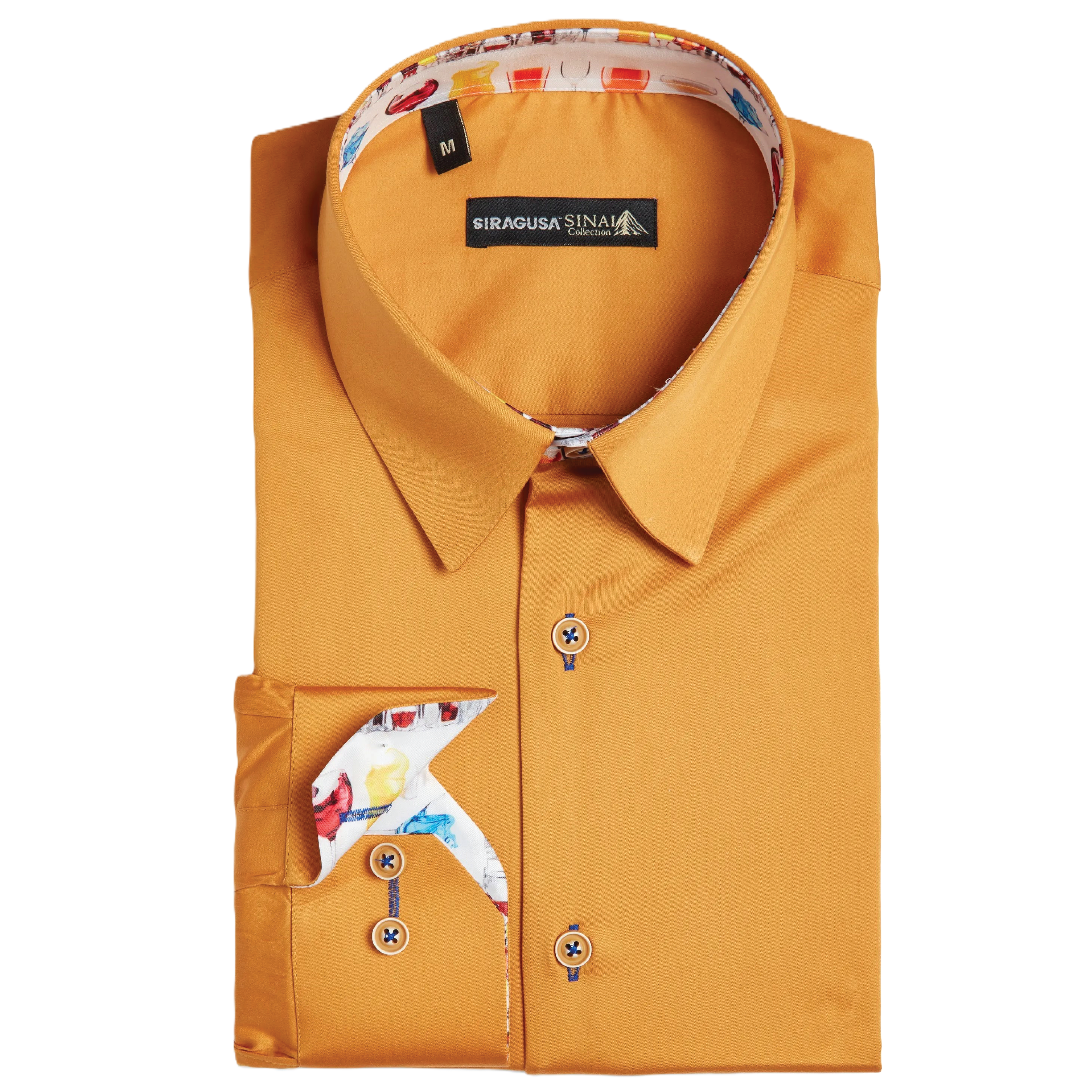 Sinai Collection Luxe Cotton Cocktail Mustard Dress Shirt