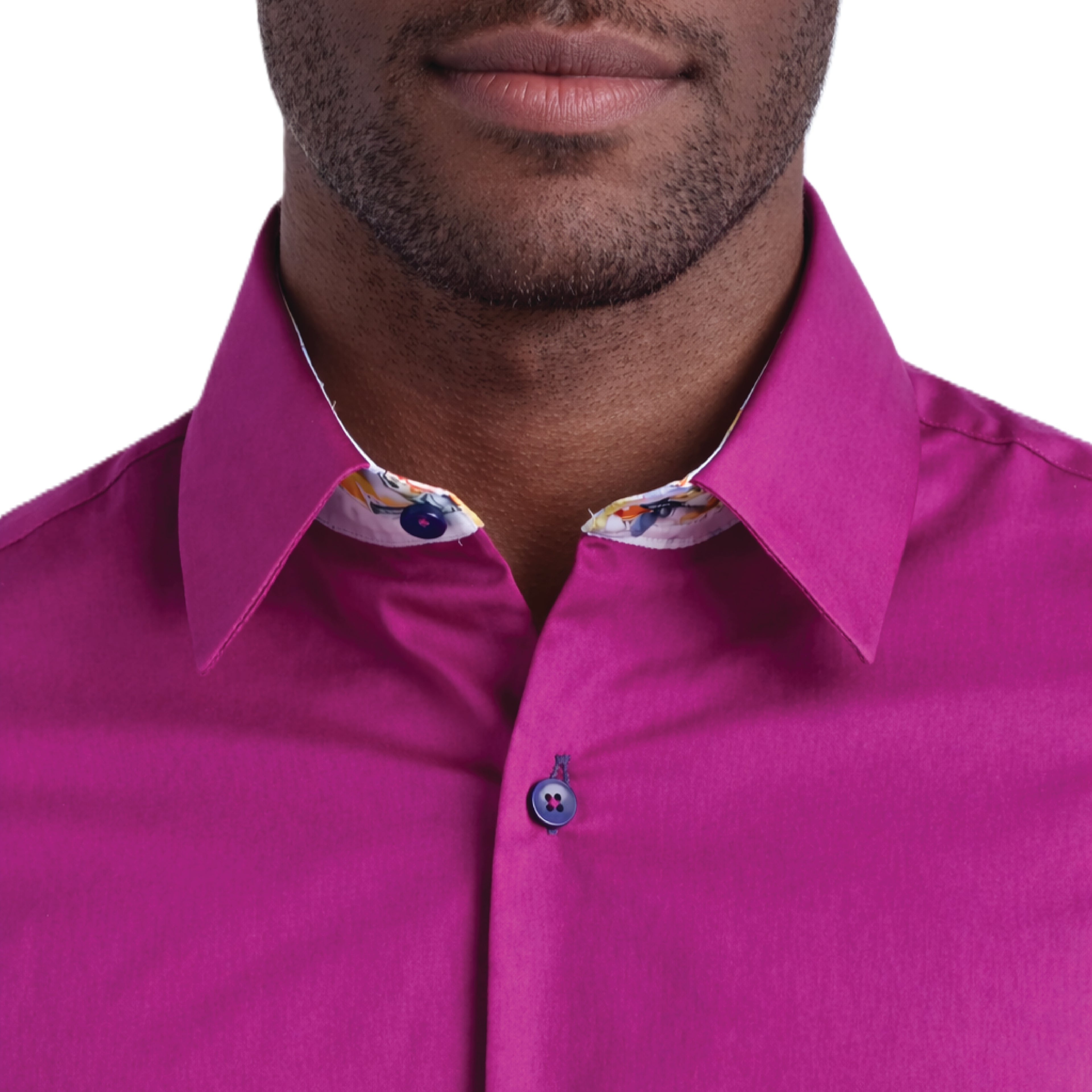 Sinai Collection Luxe Cotton Cocktail Purple Dress Shirt
