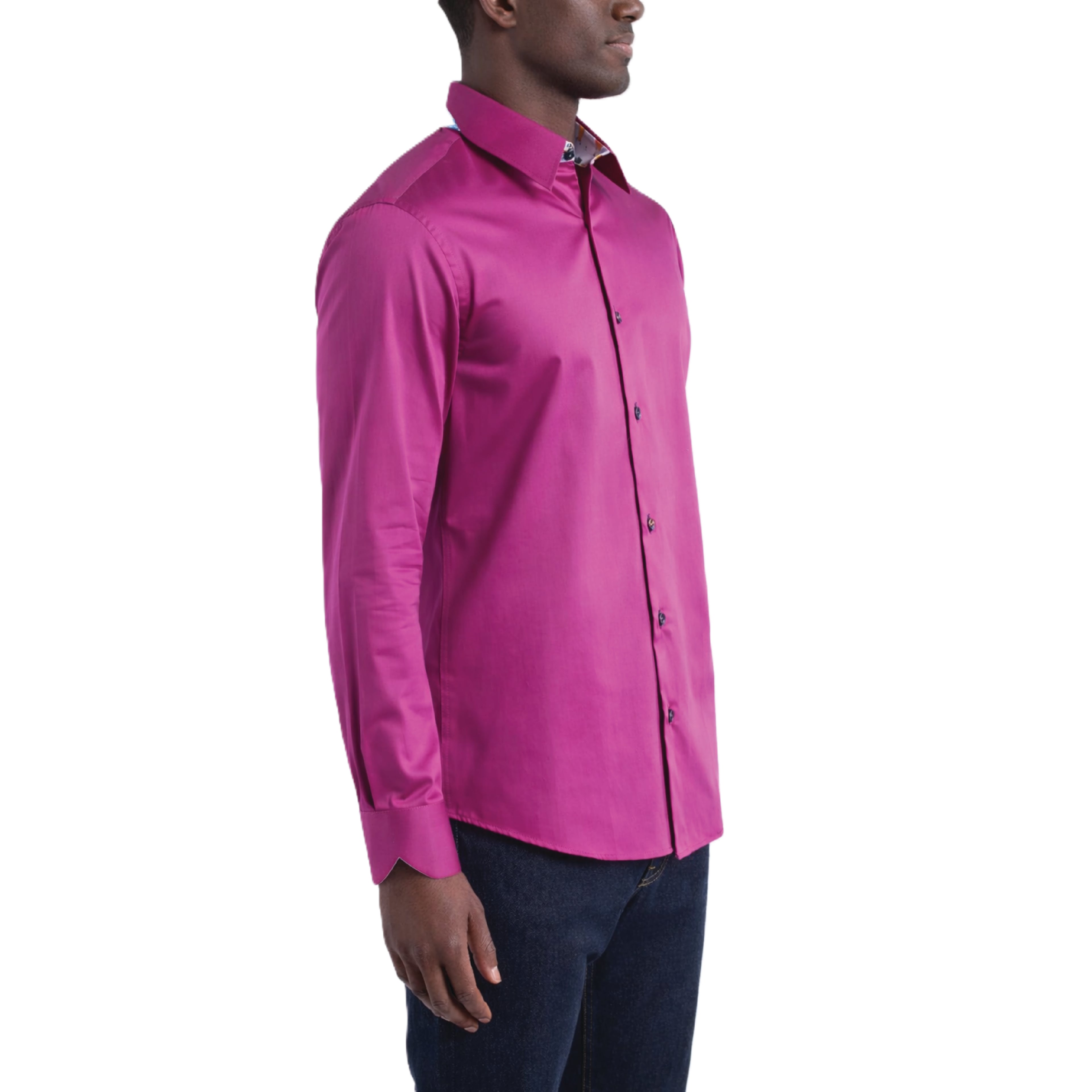 Sinai Collection Luxe Cotton Cocktail Purple Dress Shirt