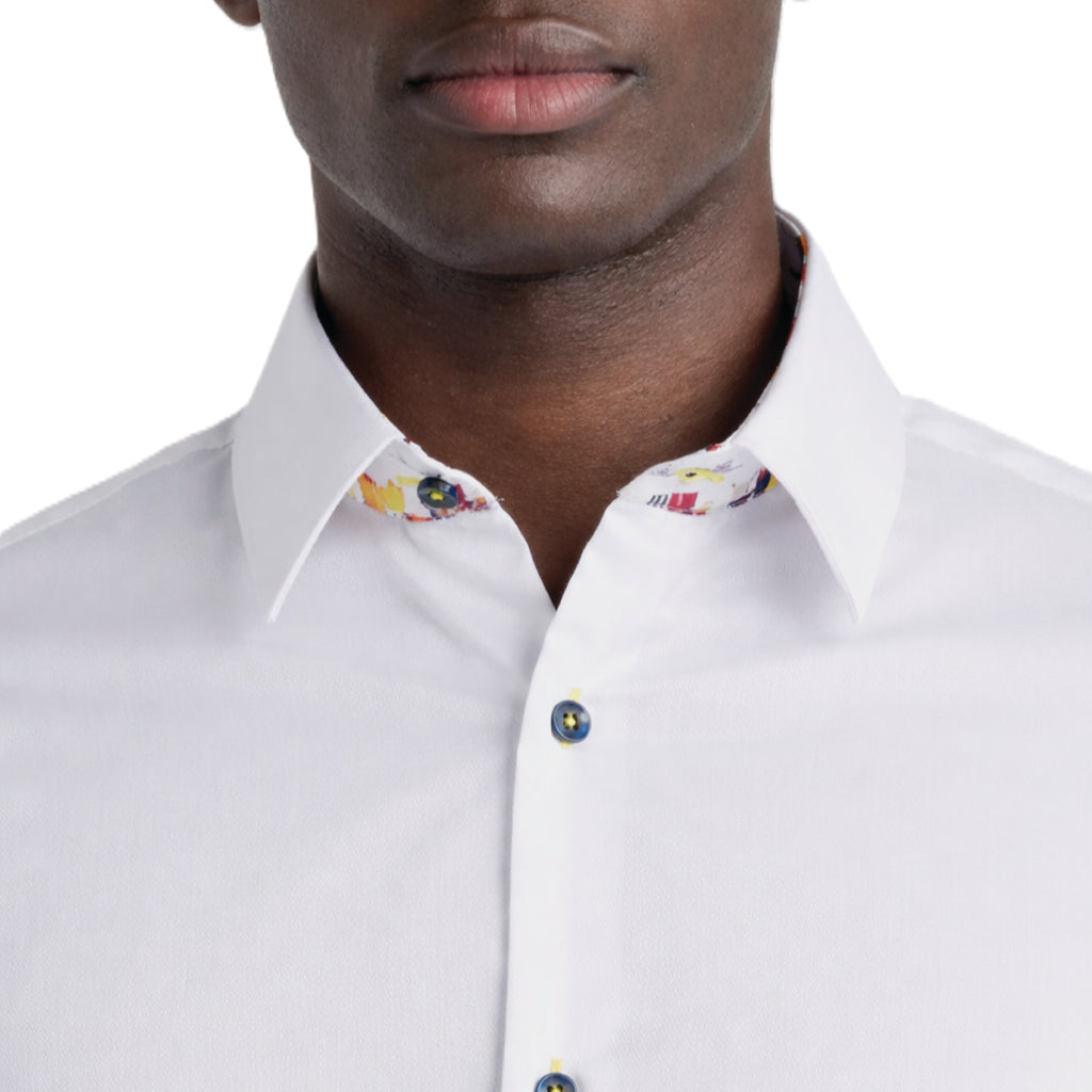 Sinai Collection Luxe Cotton Cocktail White Dress Shirt