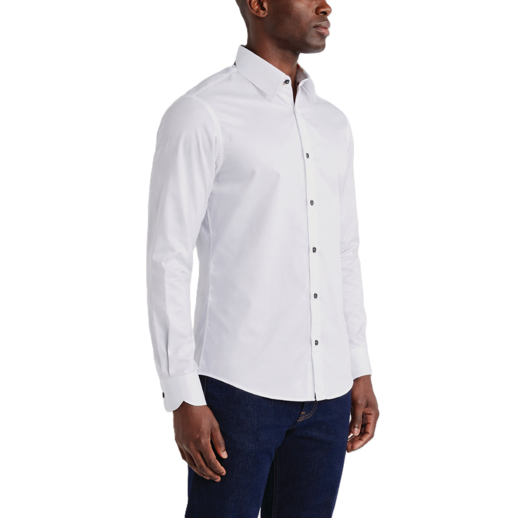 Sinai Collection Luxe Cotton Cocktail White Dress Shirt