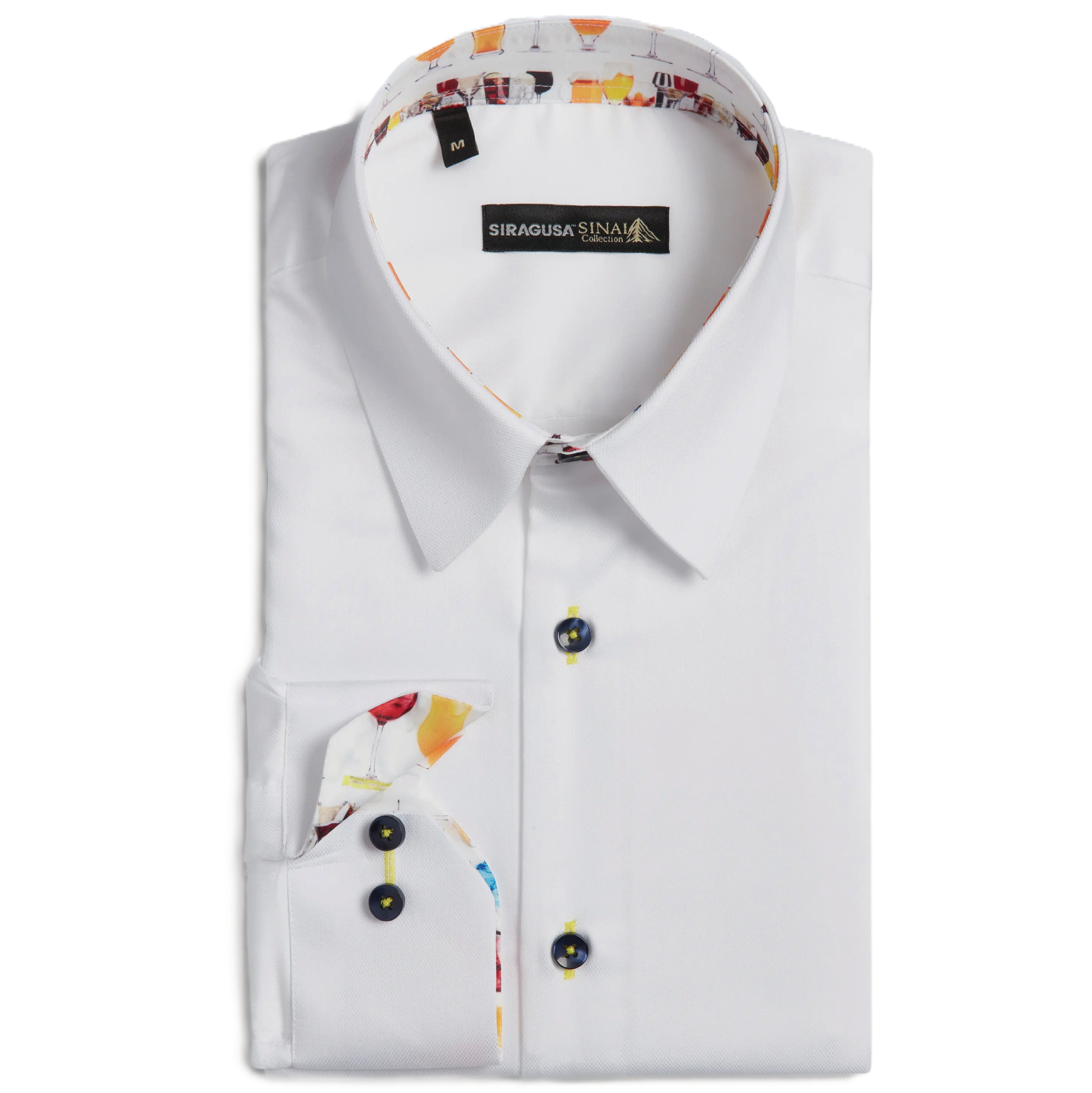 Sinai Collection Luxe Cotton Cocktail White Dress Shirt