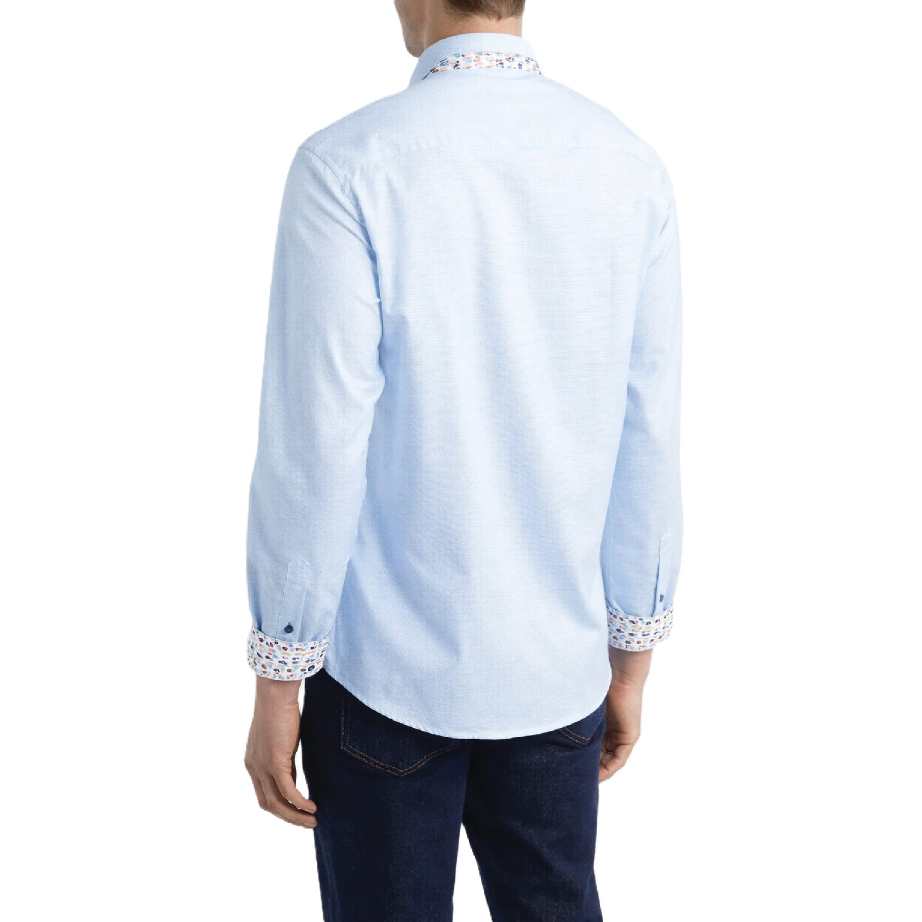 Sinai Collection Luxe Cotton Feather Blue Dress Shirt