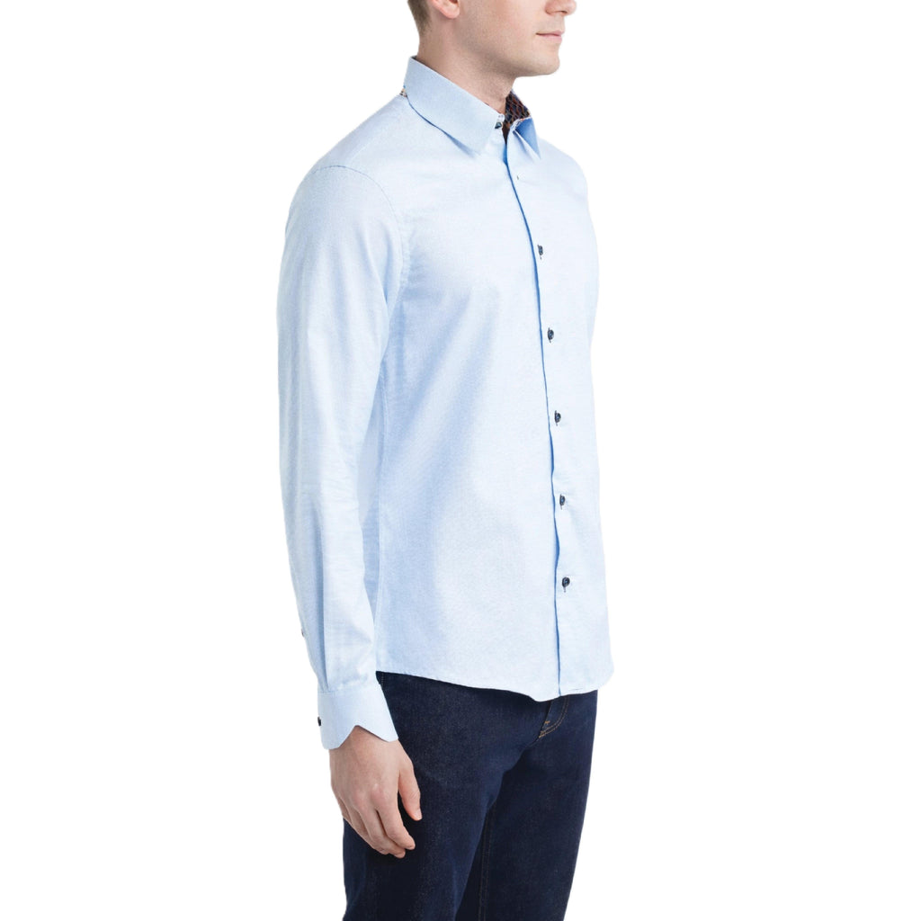 Sinai Collection Luxe Cotton Feather Blue Dress Shirt