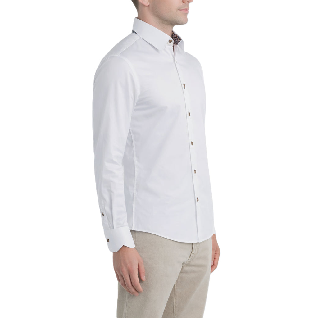 Sinai Collection Luxe Cotton Feather White Dress Shirt
