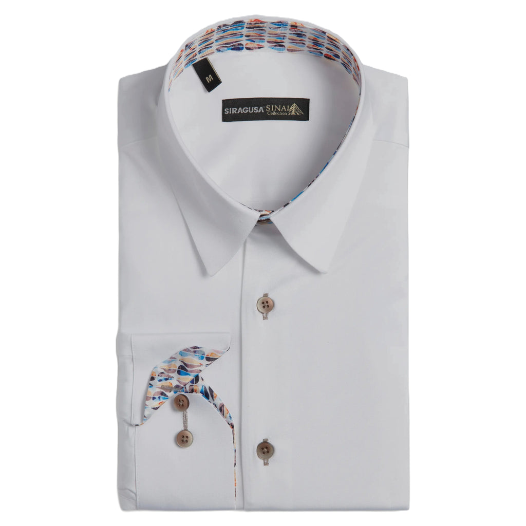 Sinai Collection Luxe Cotton Feather White Dress Shirt