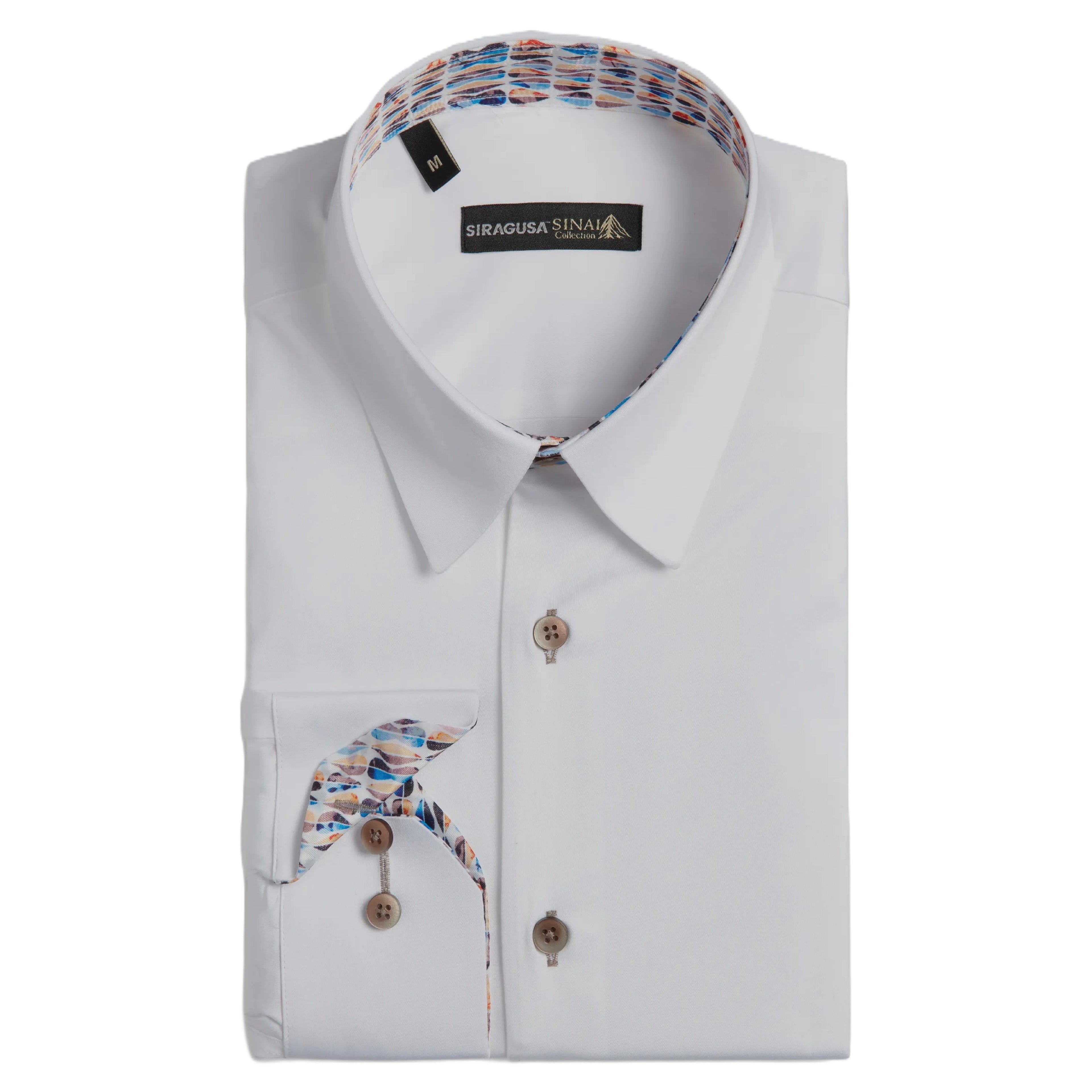 Sinai Collection Luxe Cotton Feather White Dress Shirt