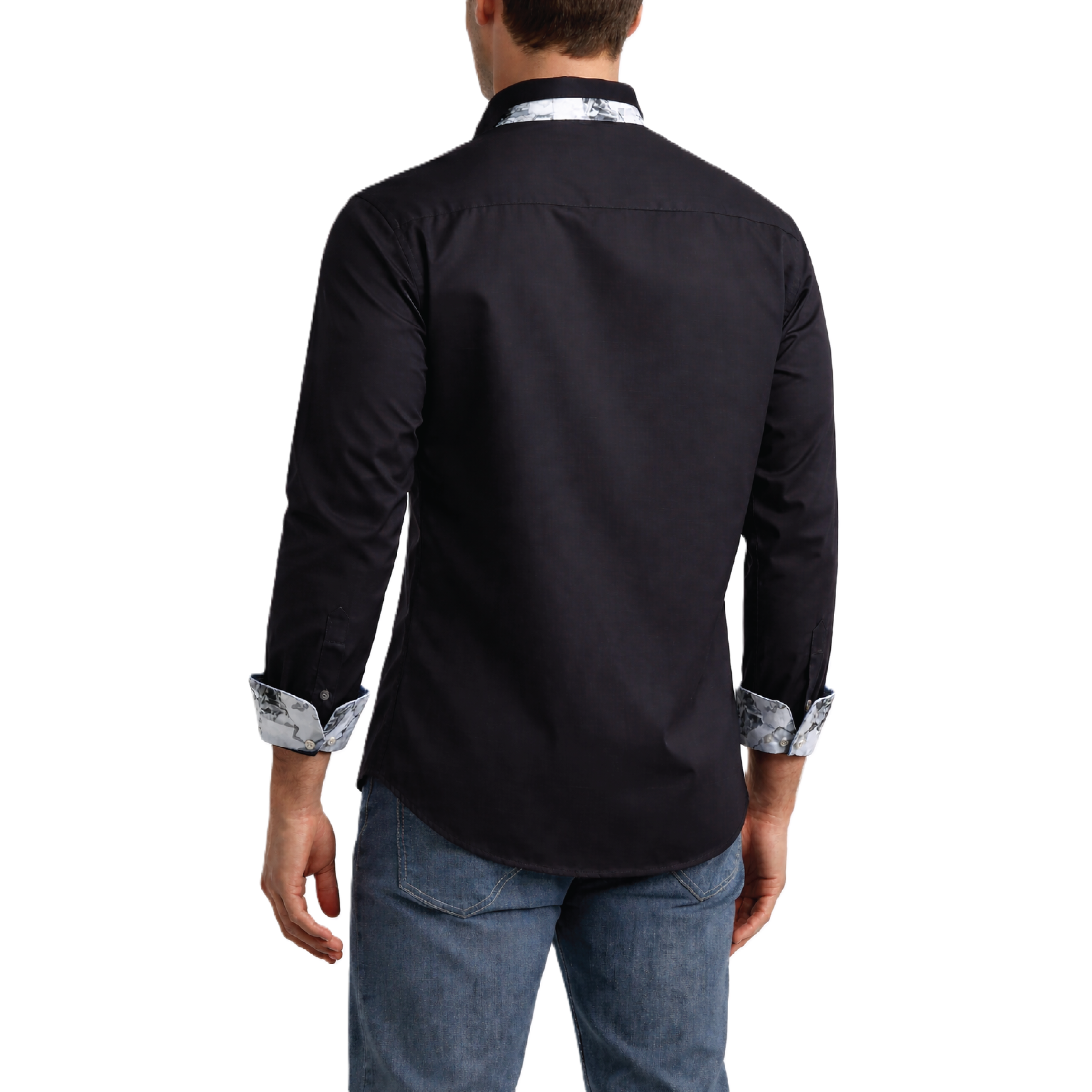 Sinai Collection Luxe Cotton Monochrome Black Dress Shirt