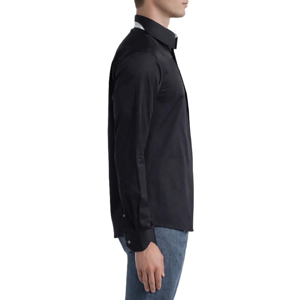 Sinai Collection Luxe Cotton Monochrome Black Dress Shirt