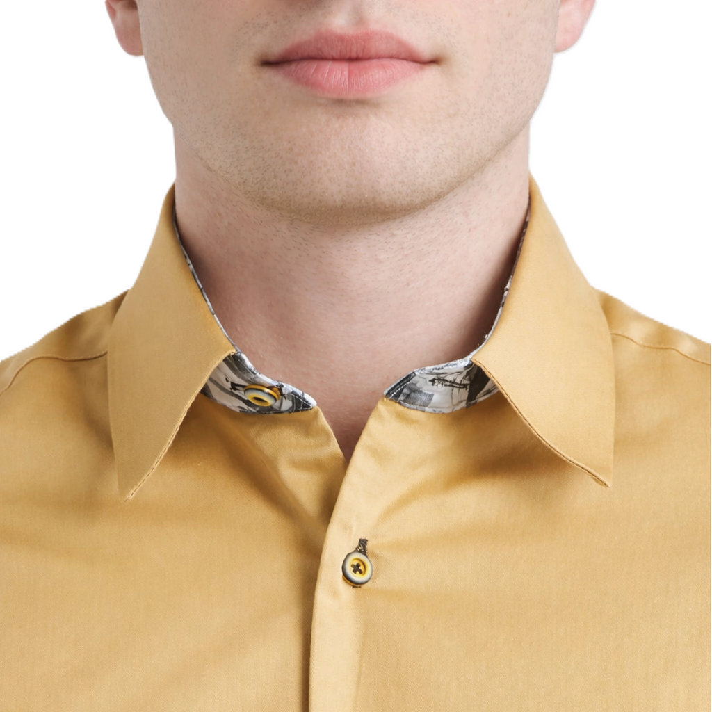 Sinai Collection Luxe Cotton Monochrome Gold Dress Shirt