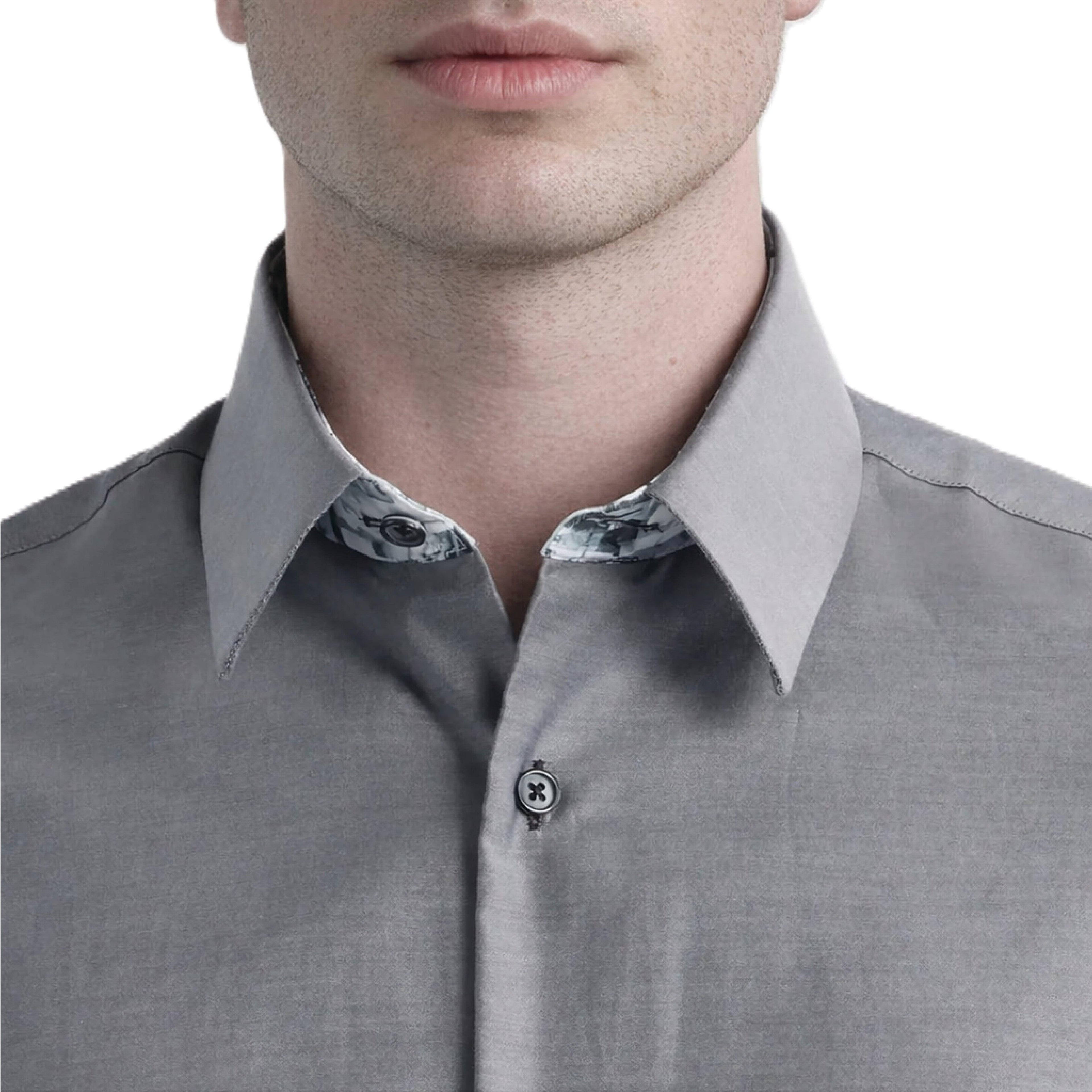 Sinai Collection Luxe Cotton Monochrome Gray Dress Shirt