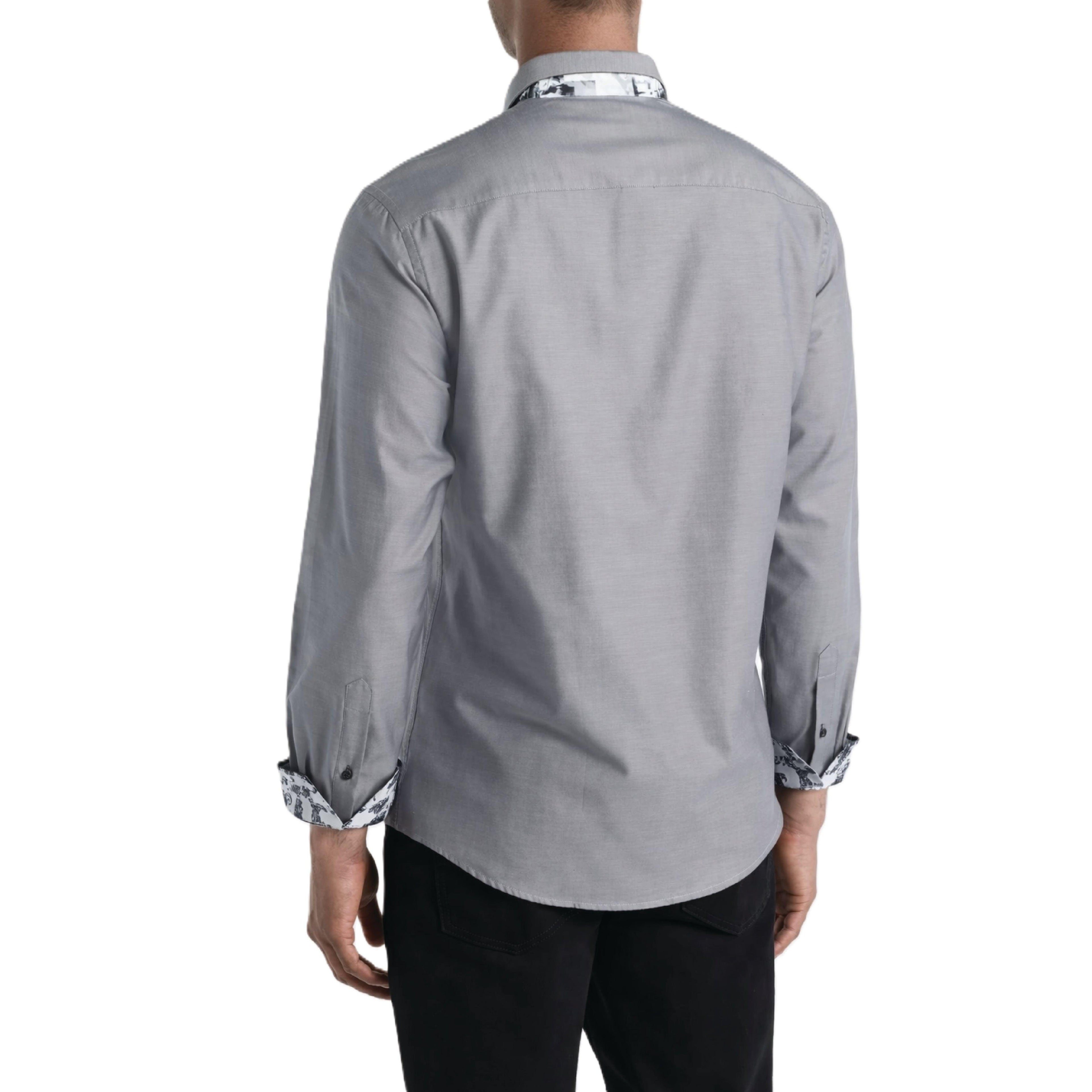 Sinai Collection Luxe Cotton Monochrome Gray Dress Shirt
