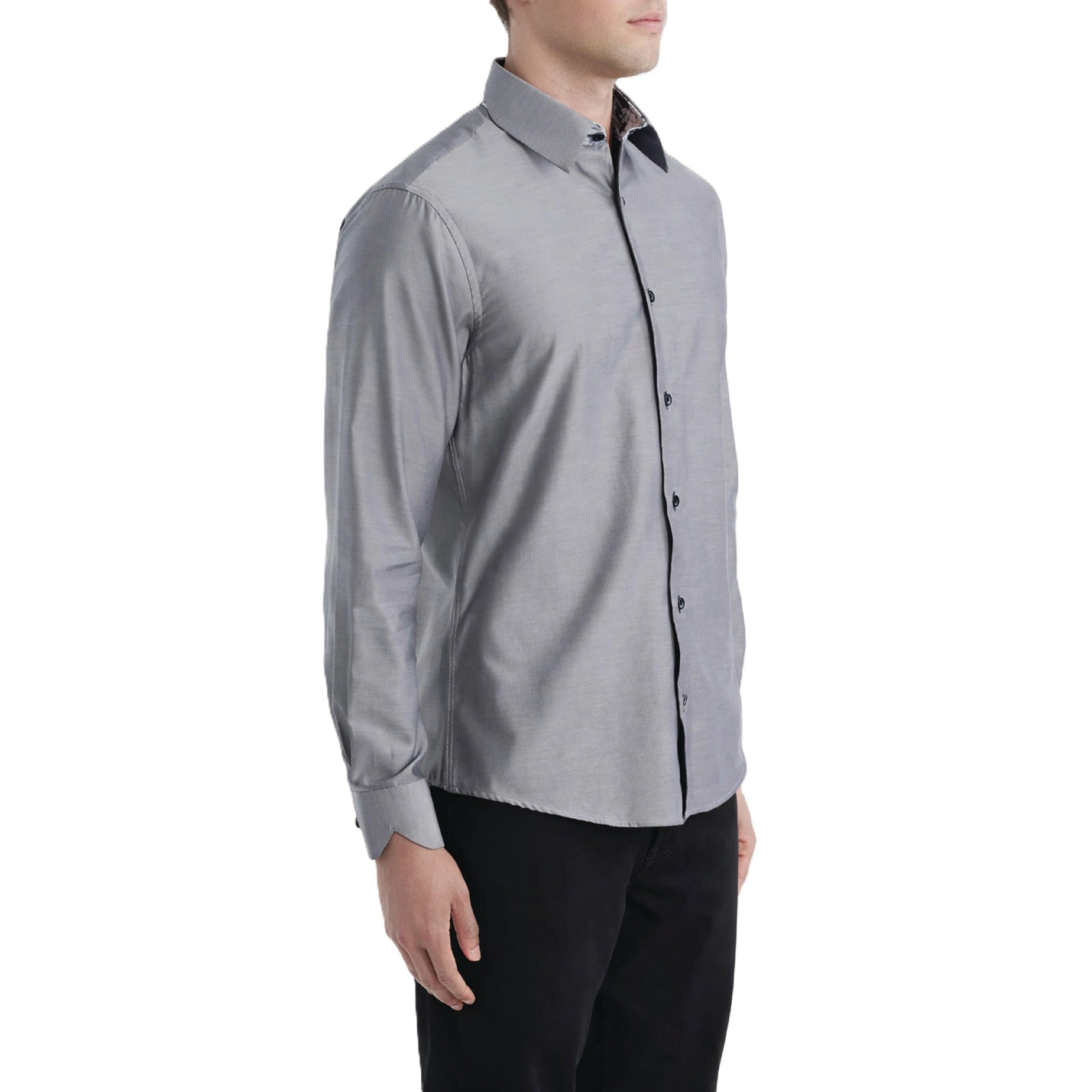 Sinai Collection Luxe Cotton Monochrome Gray Dress Shirt