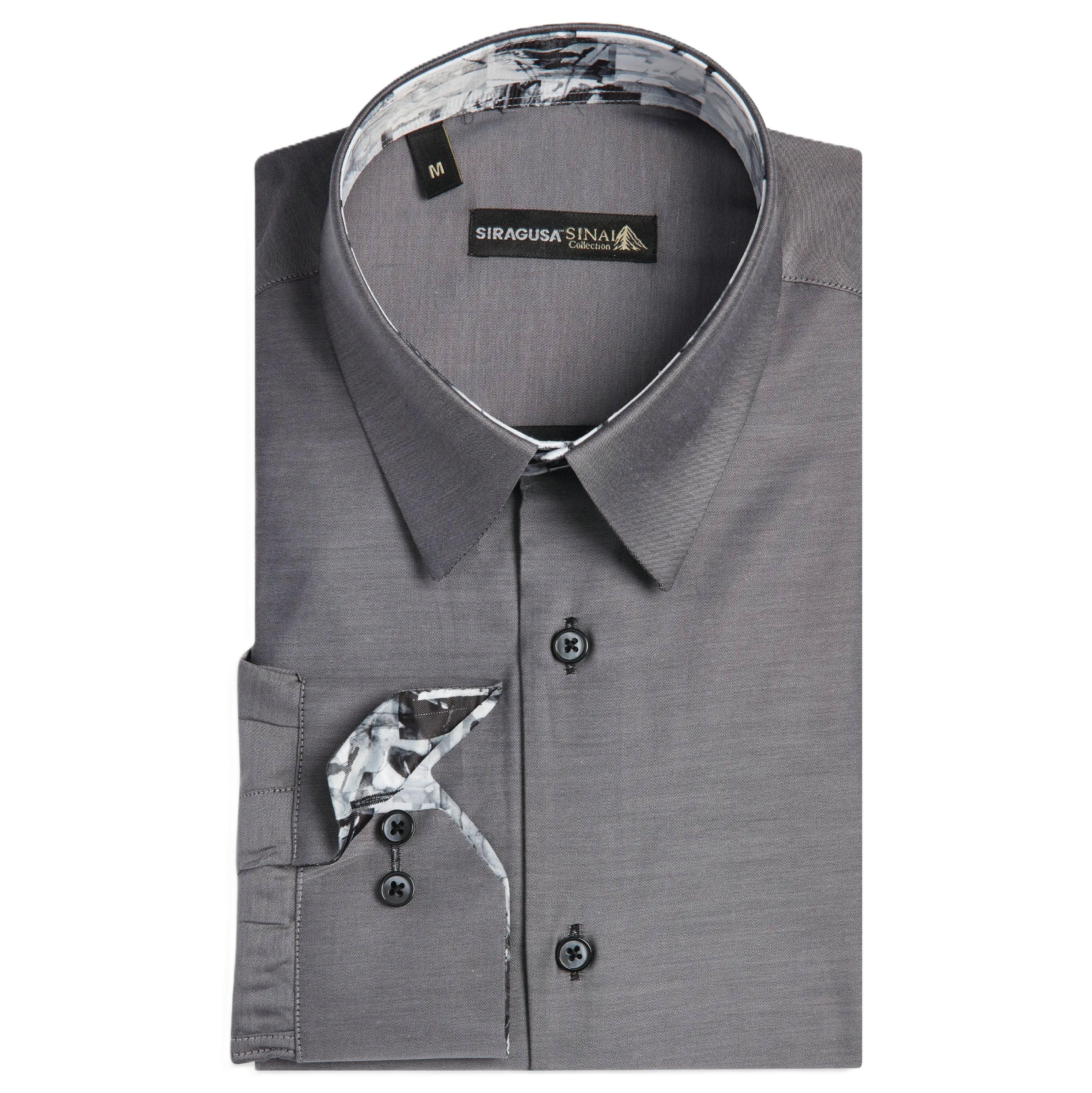 Sinai Collection Luxe Cotton Monochrome Gray Dress Shirt