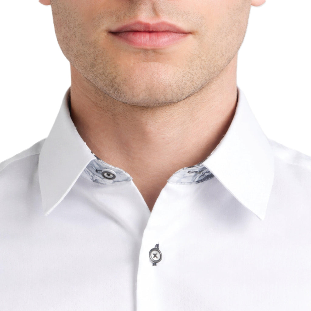 Sinai Collection Luxe Cotton Monochrome White Dress Shirt
