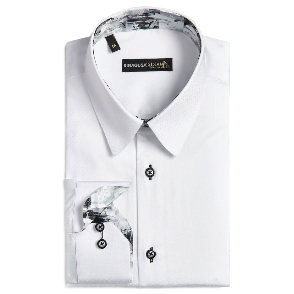 Sinai Collection Luxe Cotton Monochrome White Dress Shirt