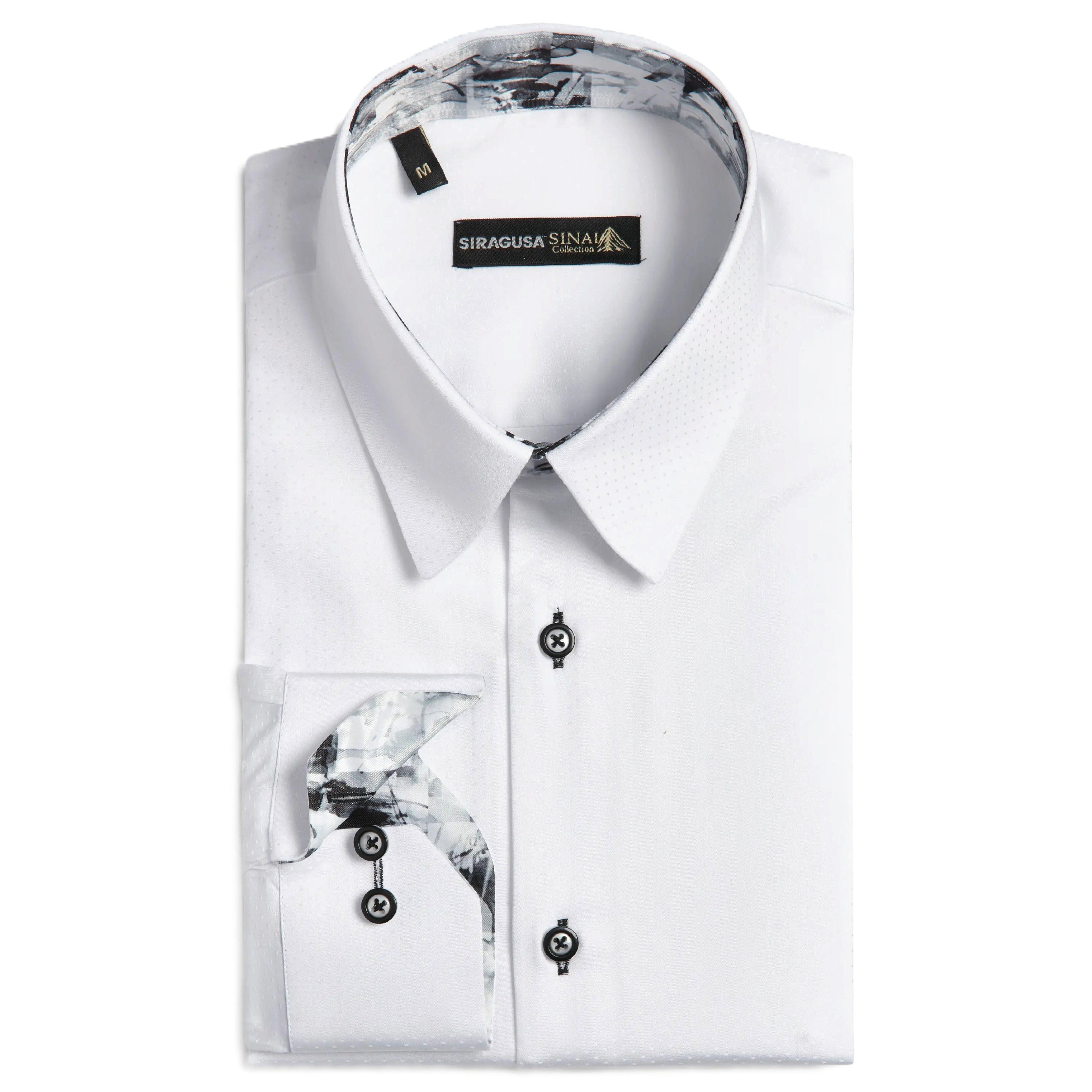 Sinai Collection Luxe Cotton Monochrome White Dress Shirt