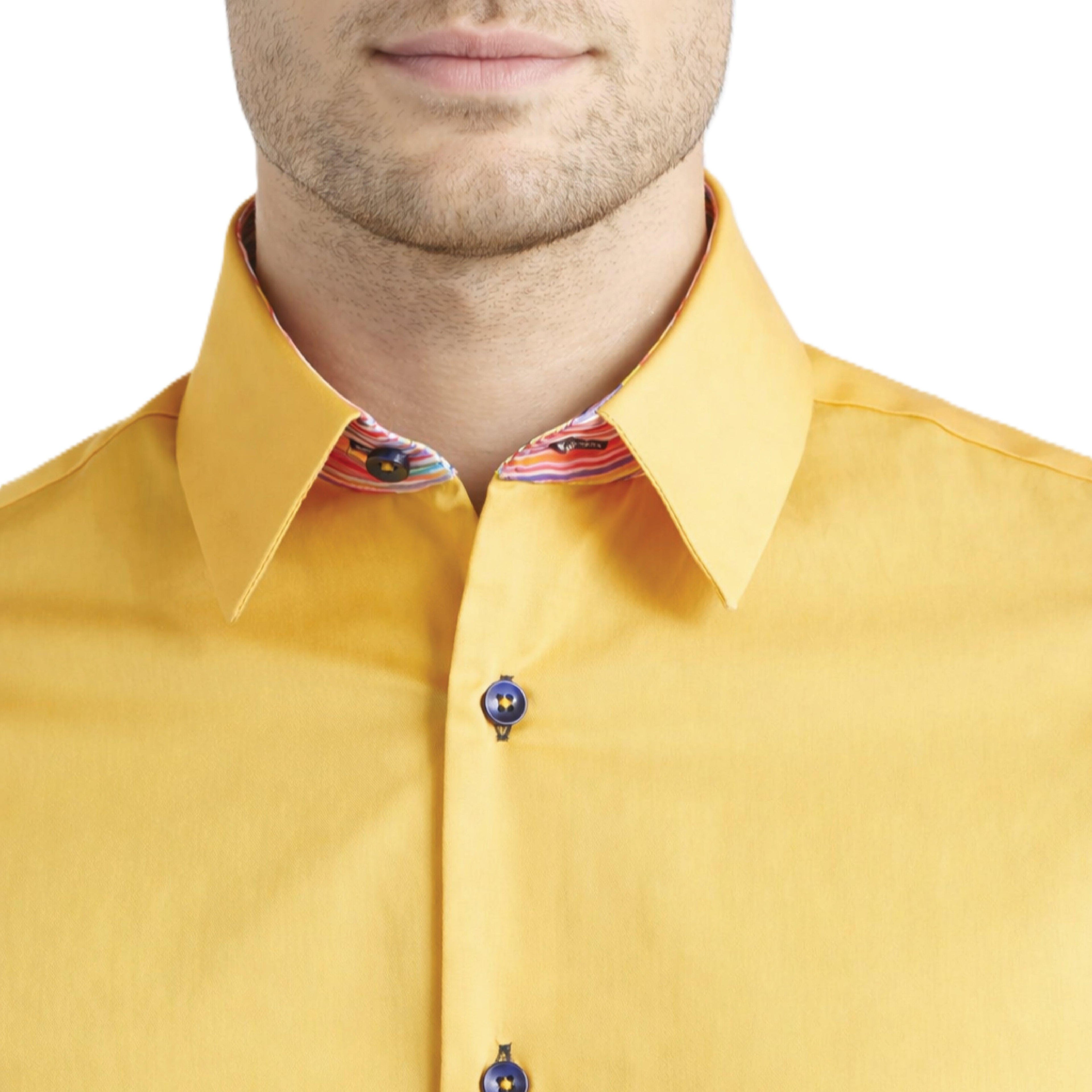 Sinai Collection Luxe Cotton Multicolored Mango Dress Shirt