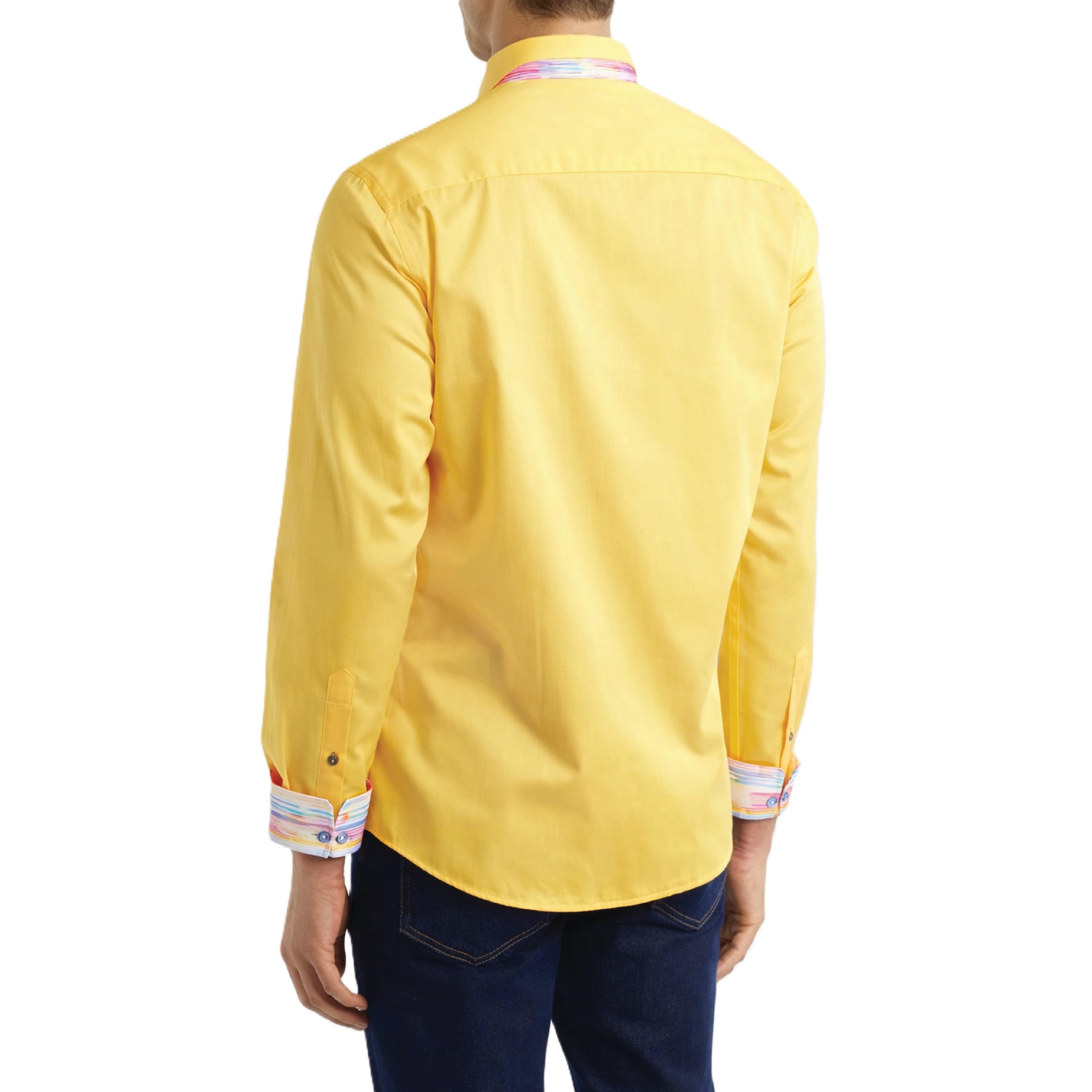 Sinai Collection Luxe Cotton Multicolored Mango Dress Shirt
