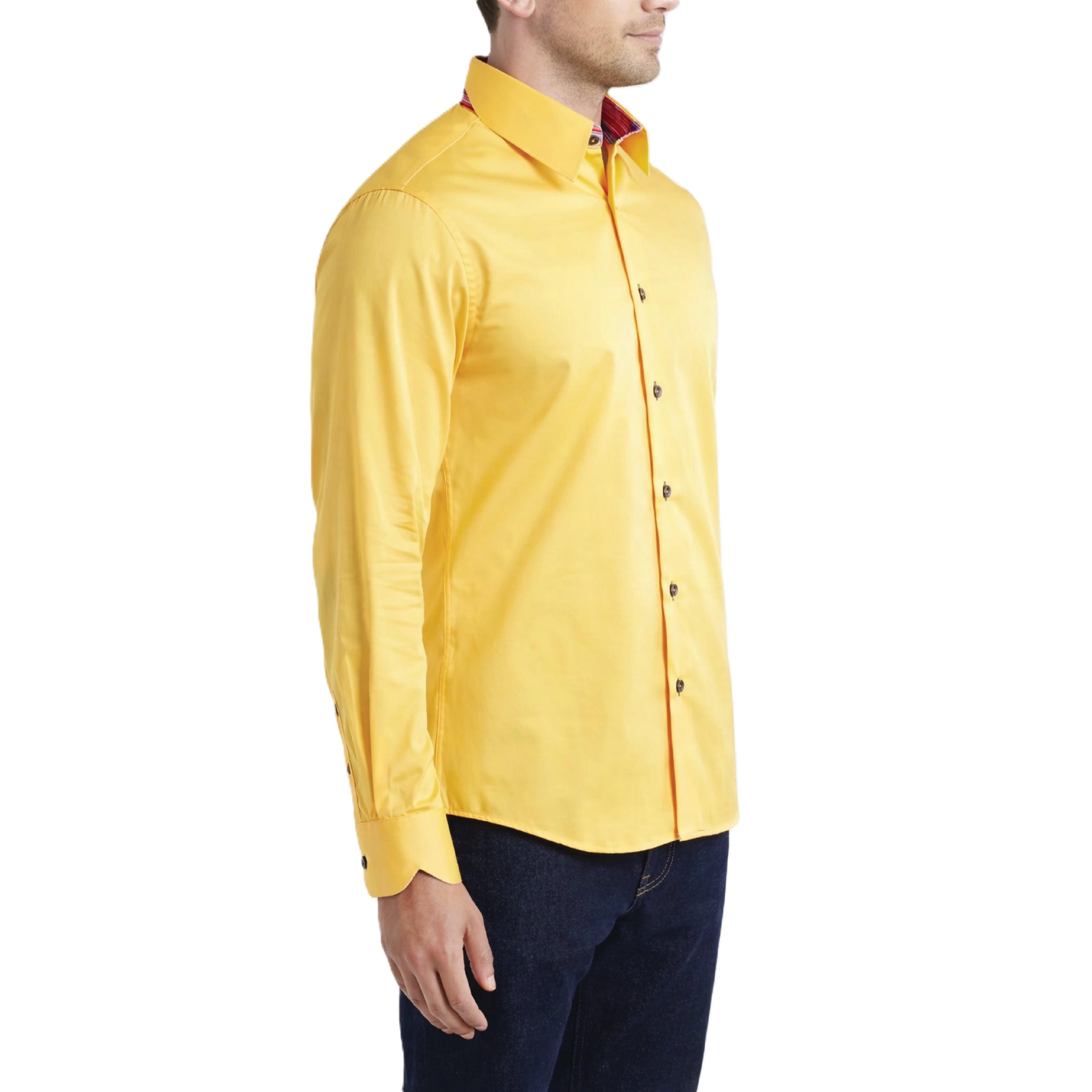 Sinai Collection Luxe Cotton Multicolored Mango Dress Shirt