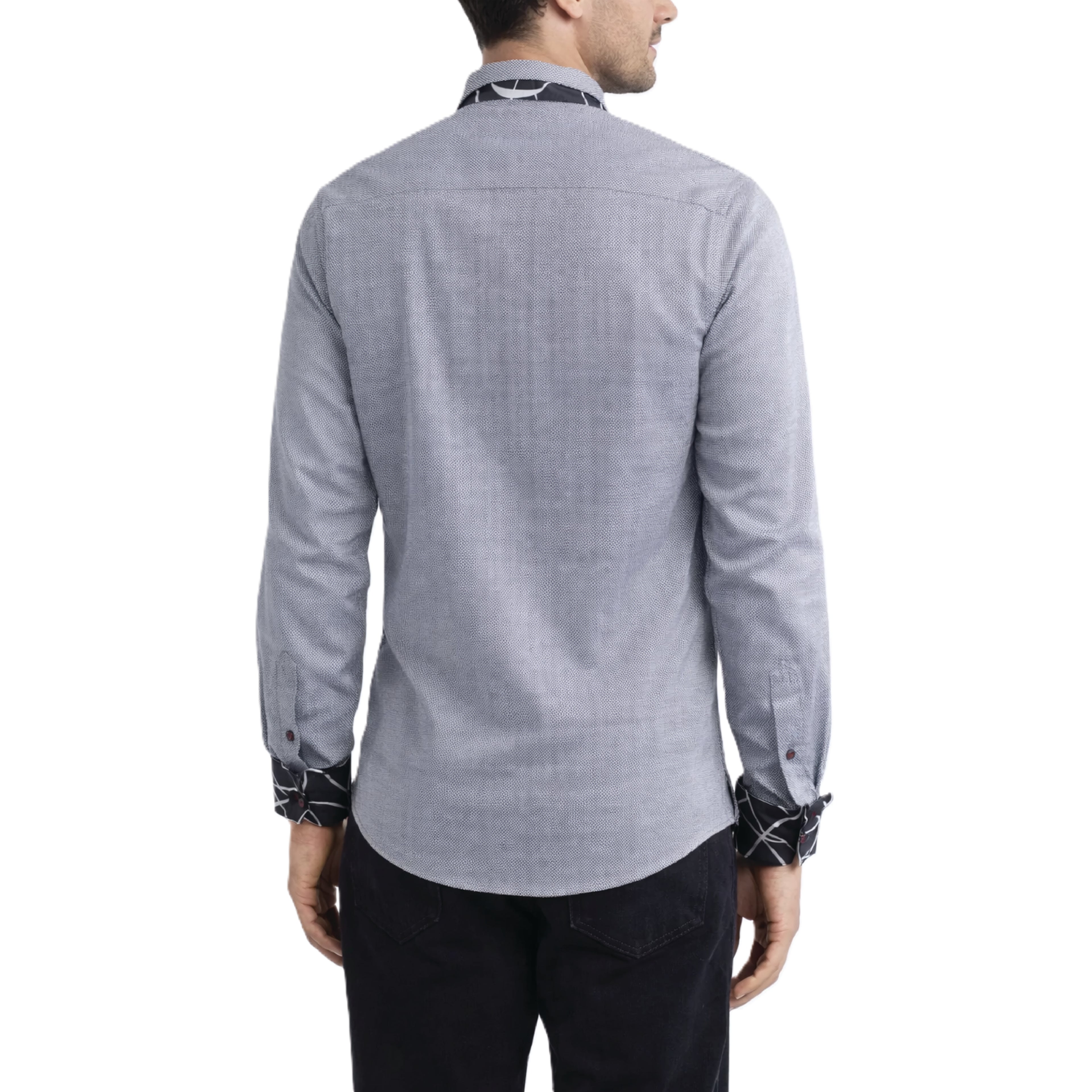 Sinai Collection Luxe Cotton Swirl Gray Dress Shirt