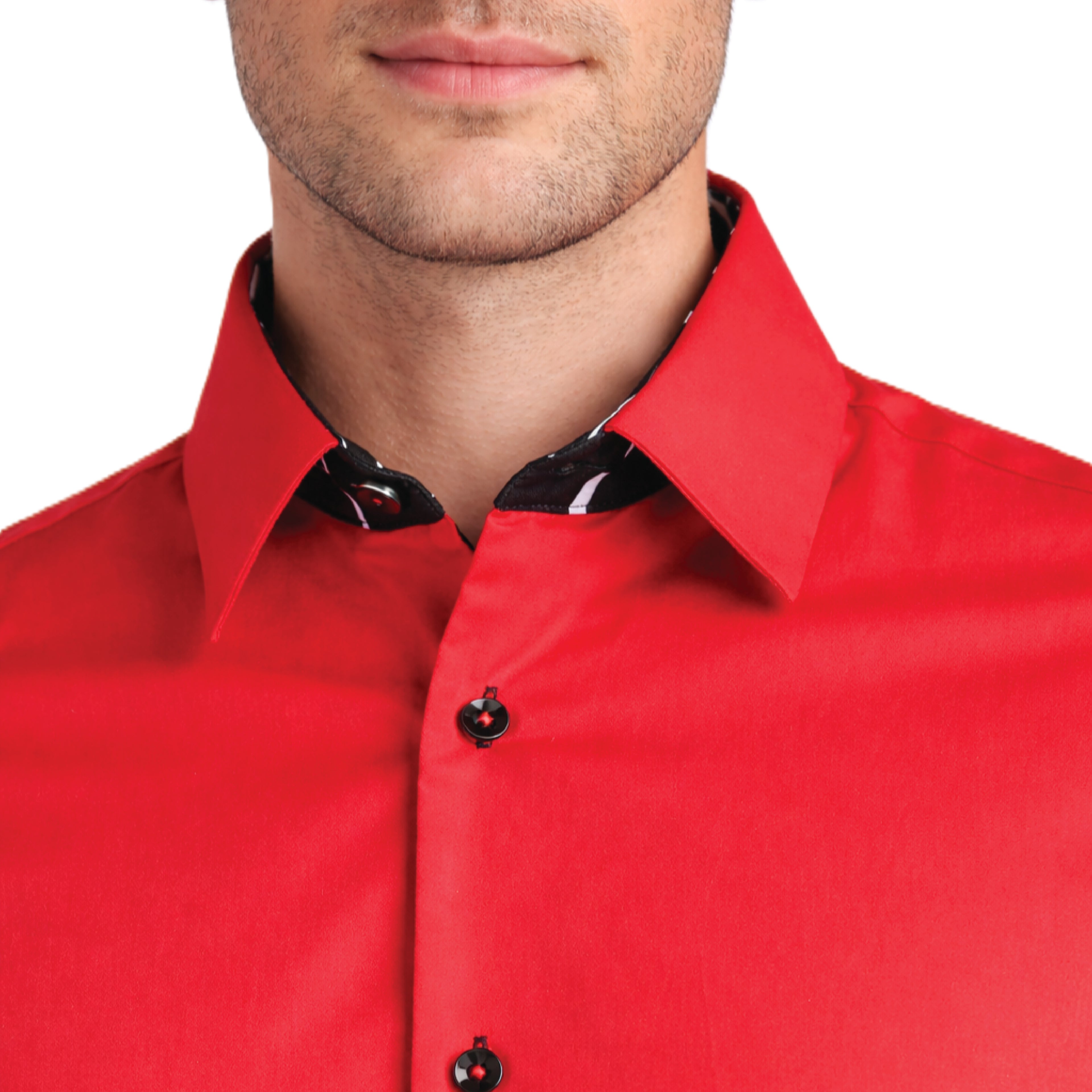 Sinai Collection Luxe Cotton Swirl Red Dress Shirt