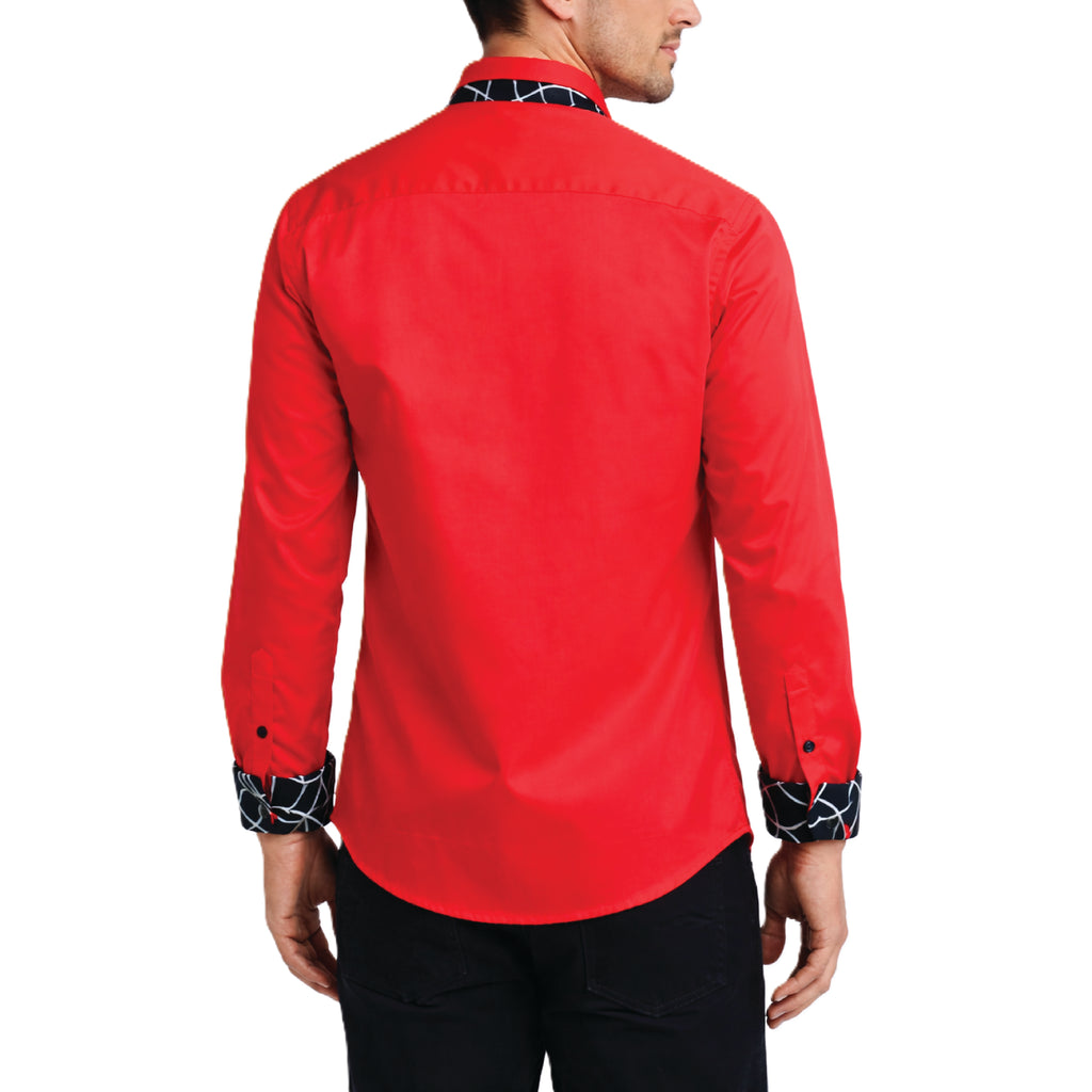 Sinai Collection Luxe Cotton Swirl Red Dress Shirt