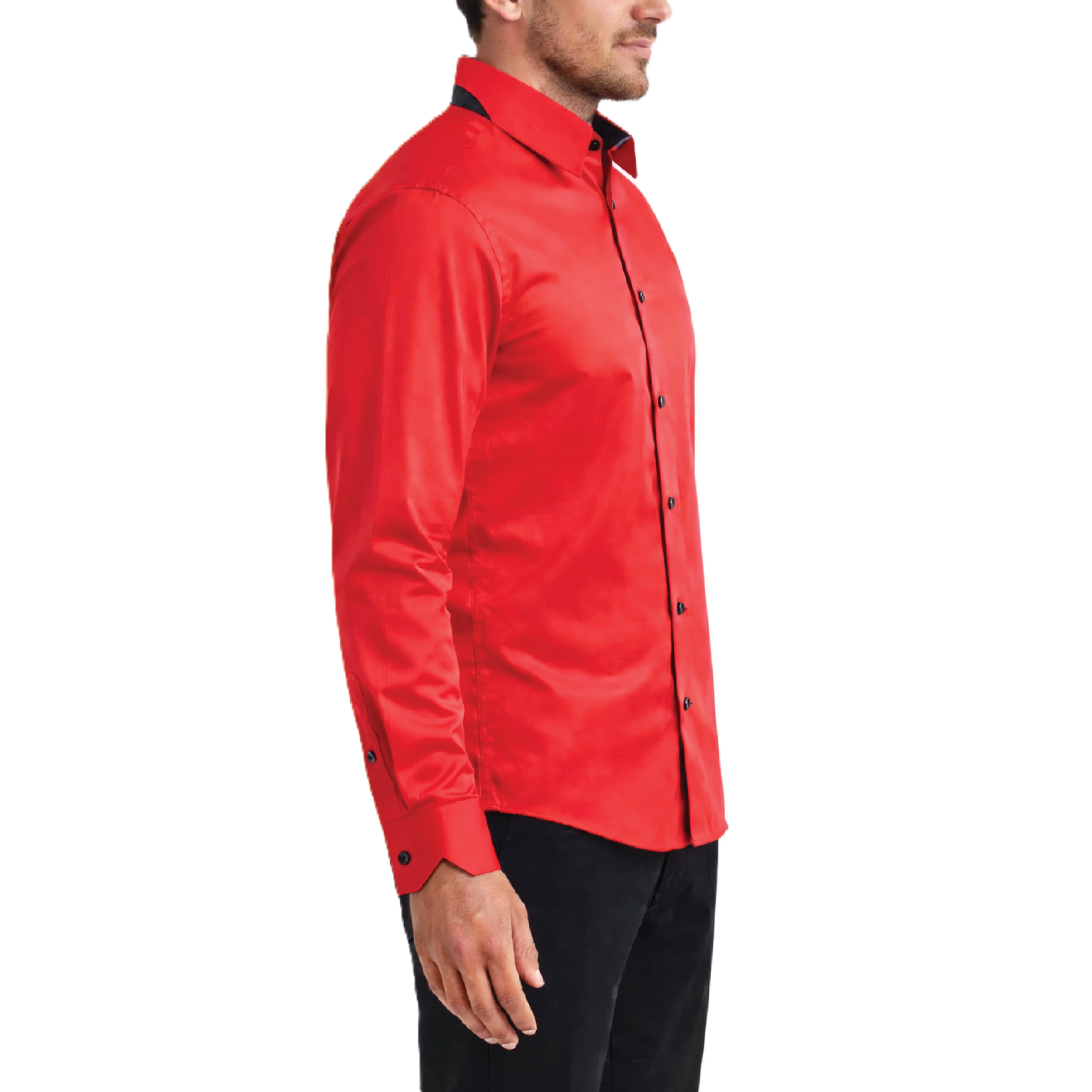 Sinai Collection Luxe Cotton Swirl Red Dress Shirt