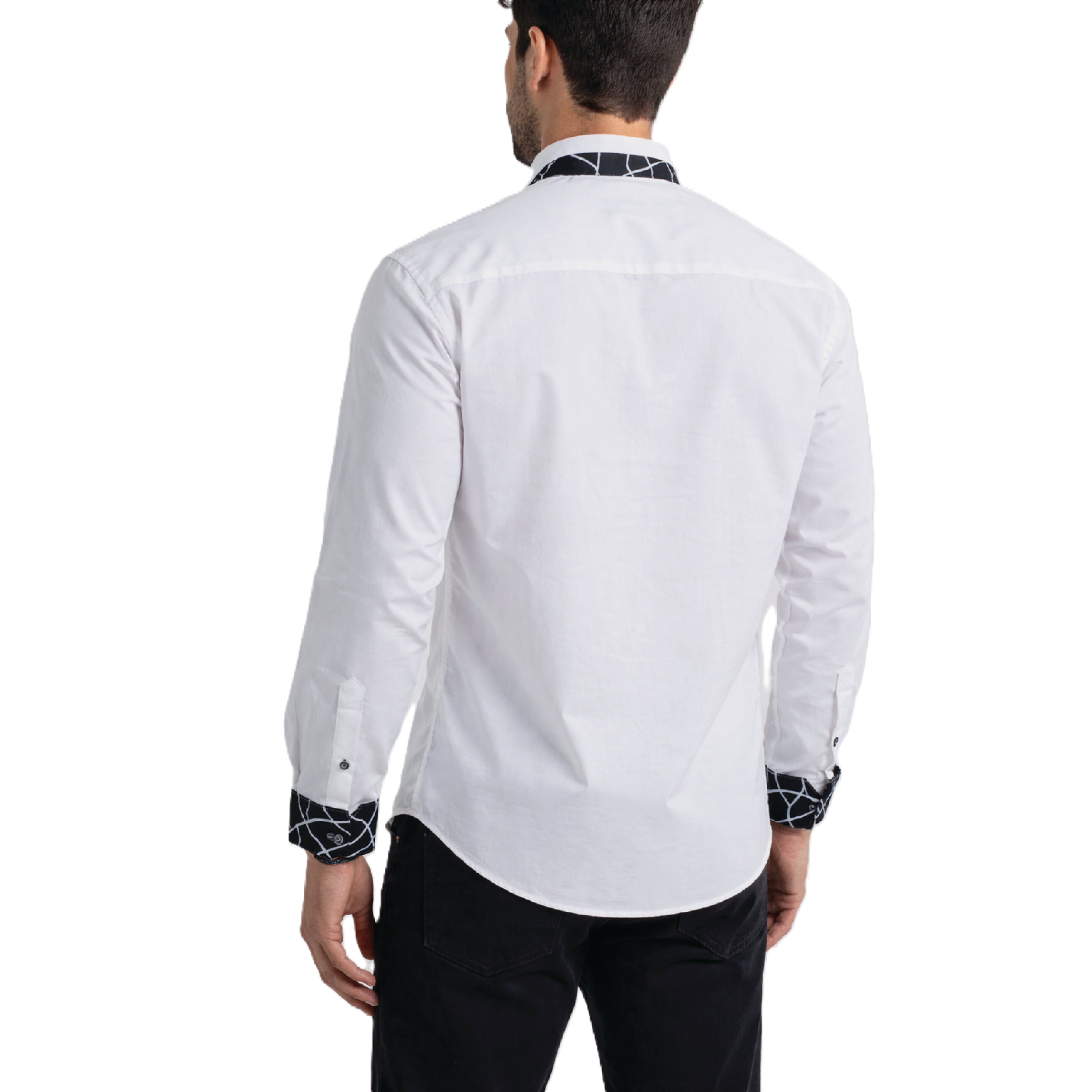 Sinai Collection Luxe Cotton Swirl White Dress Shirt