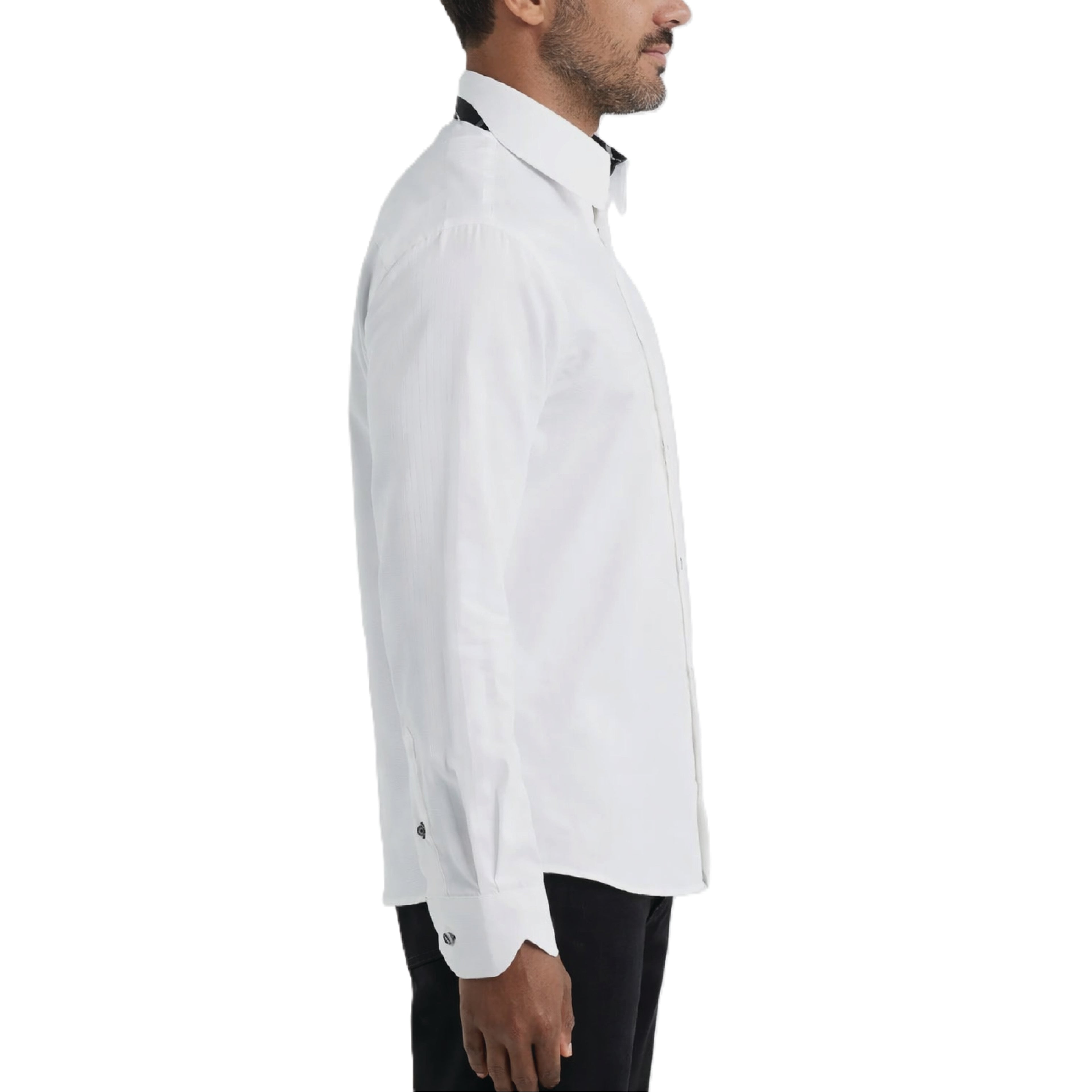 Sinai Collection Luxe Cotton Swirl White Dress Shirt